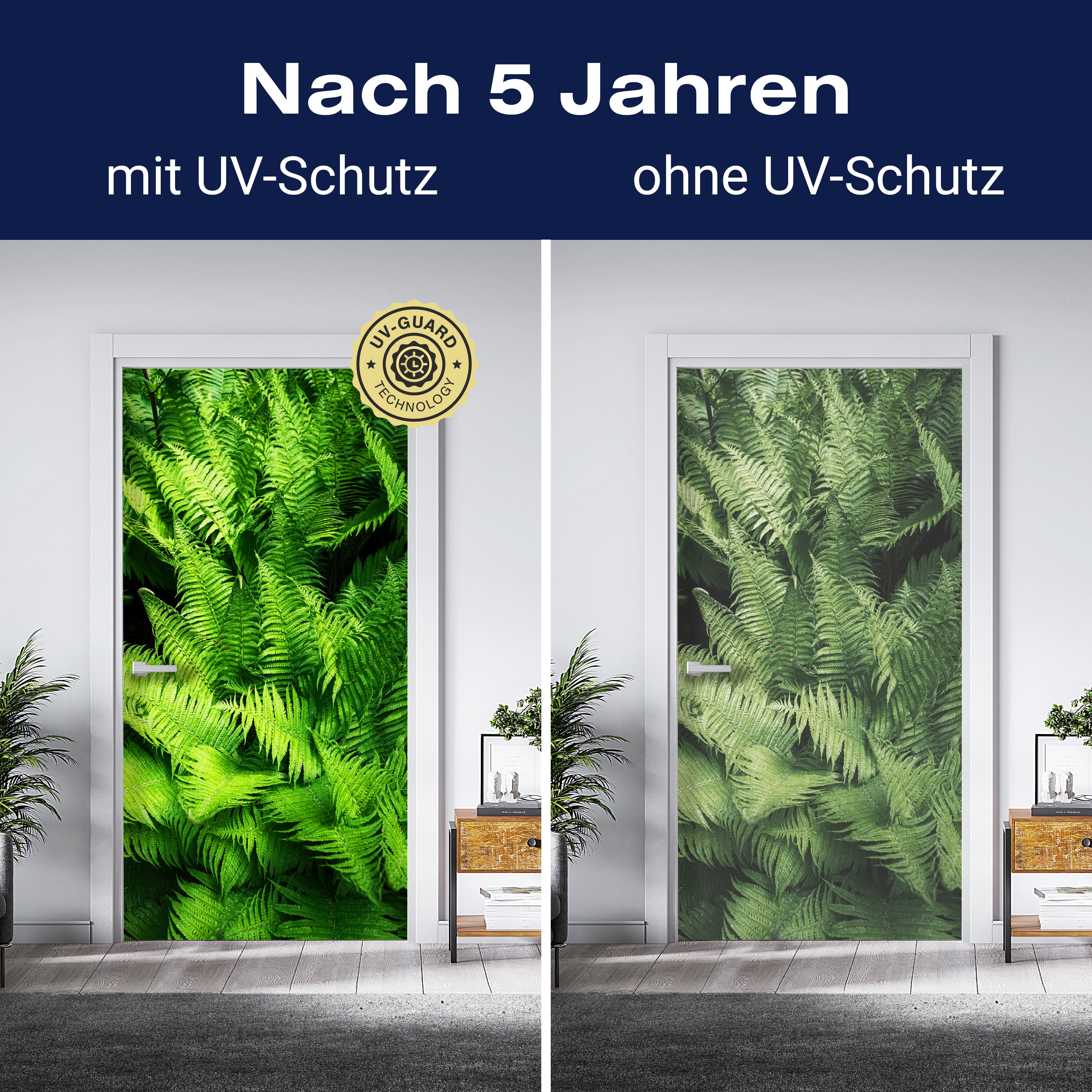 Türtapete Farne, Urwald, Pflanzen, Grün, Dschungel M1346 - Bild 4 Türtapete Farne, Urwald, Pflanzen, Grün, Dschungel M1346 - Bild 4