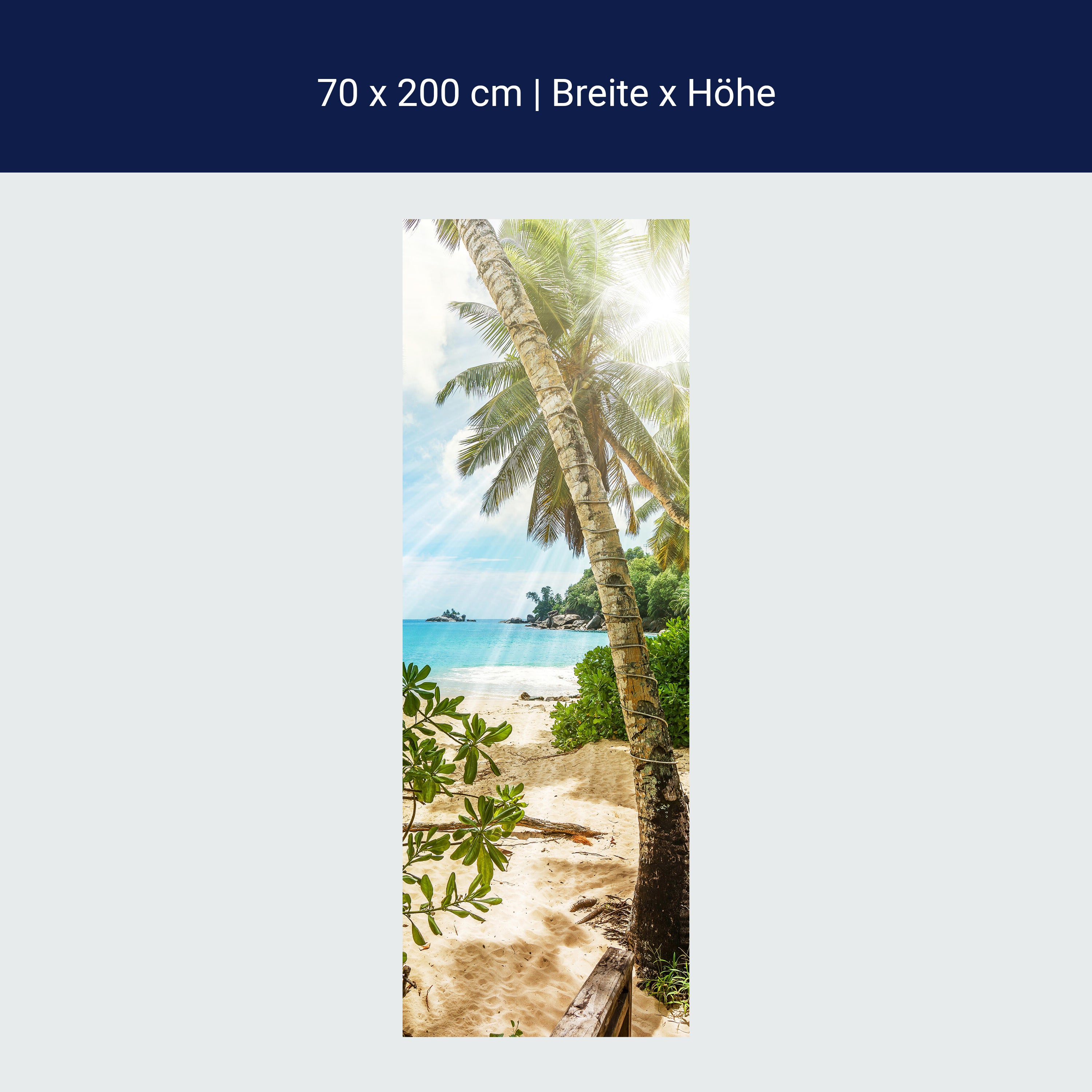 Türtapete Palme am Strand, Meer, Sonne, Insel M1349 Türtapete Palme am Strand, Meer, Sonne, Insel M1349