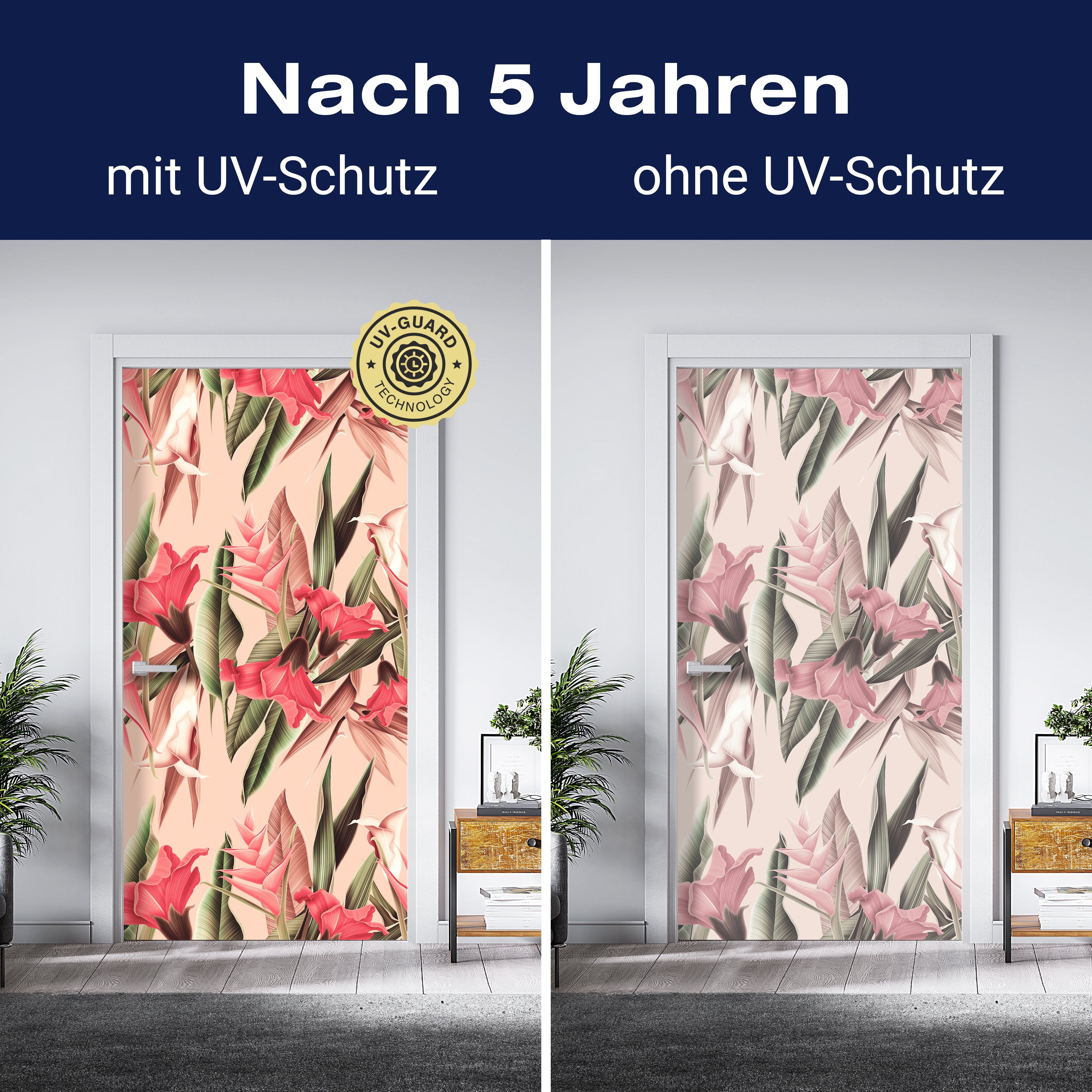 Türtapete Pflanzen Muster, Blumen, Blätter, Natur M1357 - Bild 4 Türtapete Pflanzen Muster, Blumen, Blätter, Natur M1357 - Bild 4