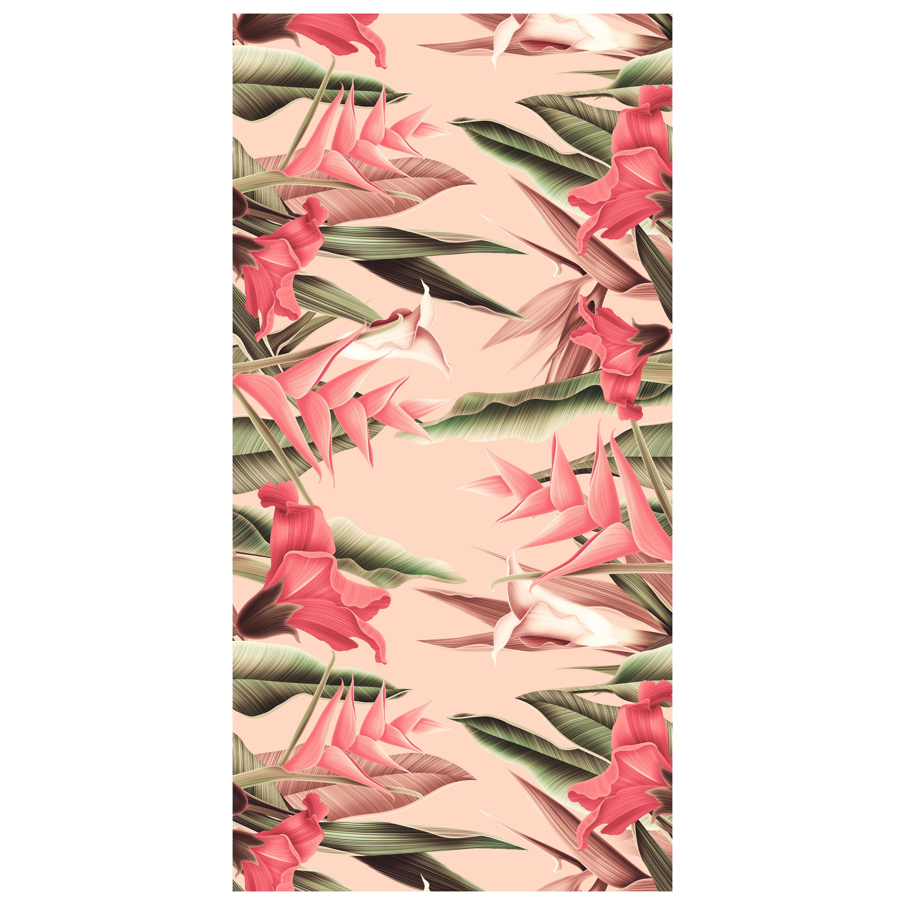 Türtapete Pflanzen Muster, Blumen, Blätter, Rosa M1358 - Bild 2 Türtapete Pflanzen Muster, Blumen, Blätter, Rosa M1358 - Bild 2