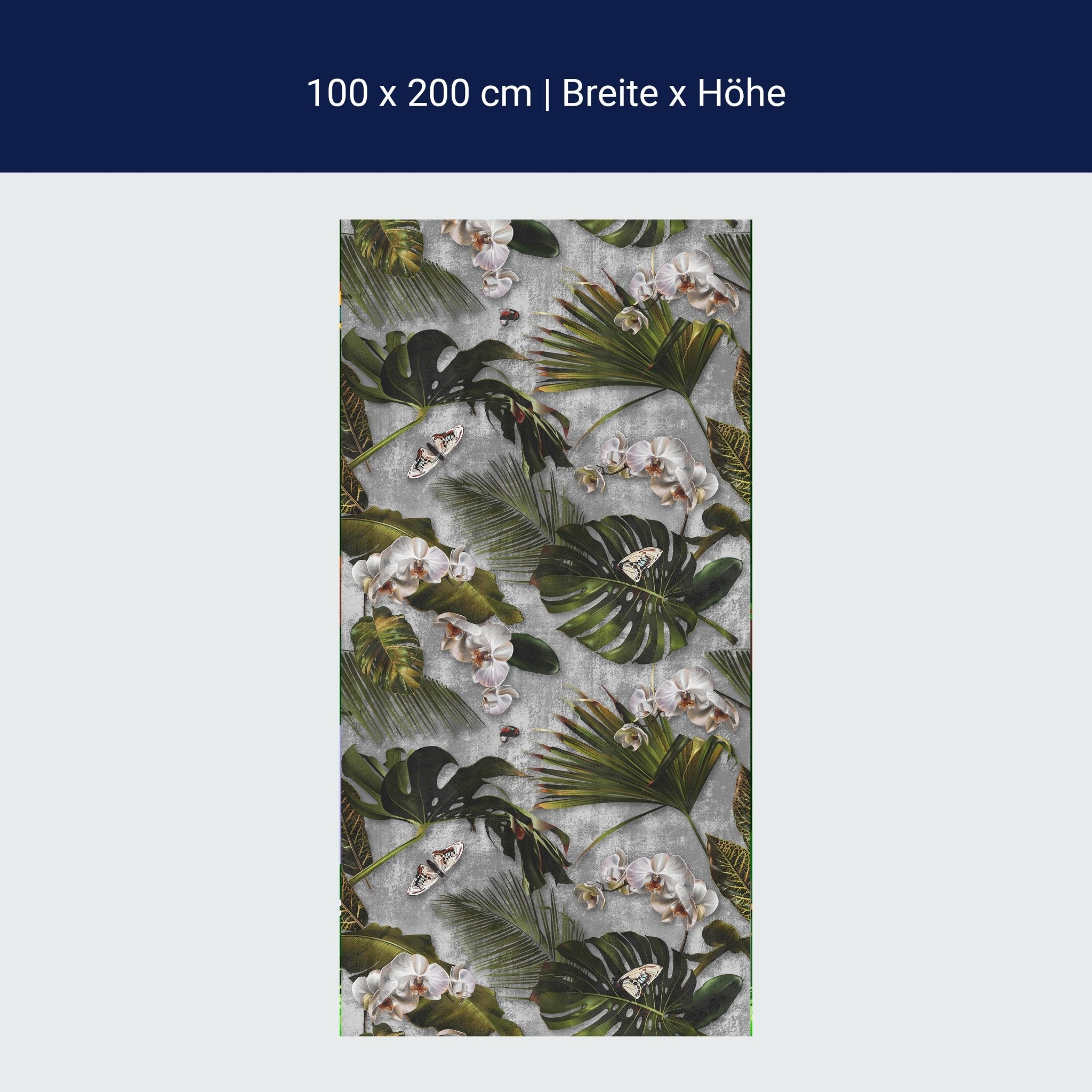 Türtapete Palmen Blätter, Blumen, Grunge Beton M1359 Türtapete Palmen Blätter, Blumen, Grunge Beton M1359