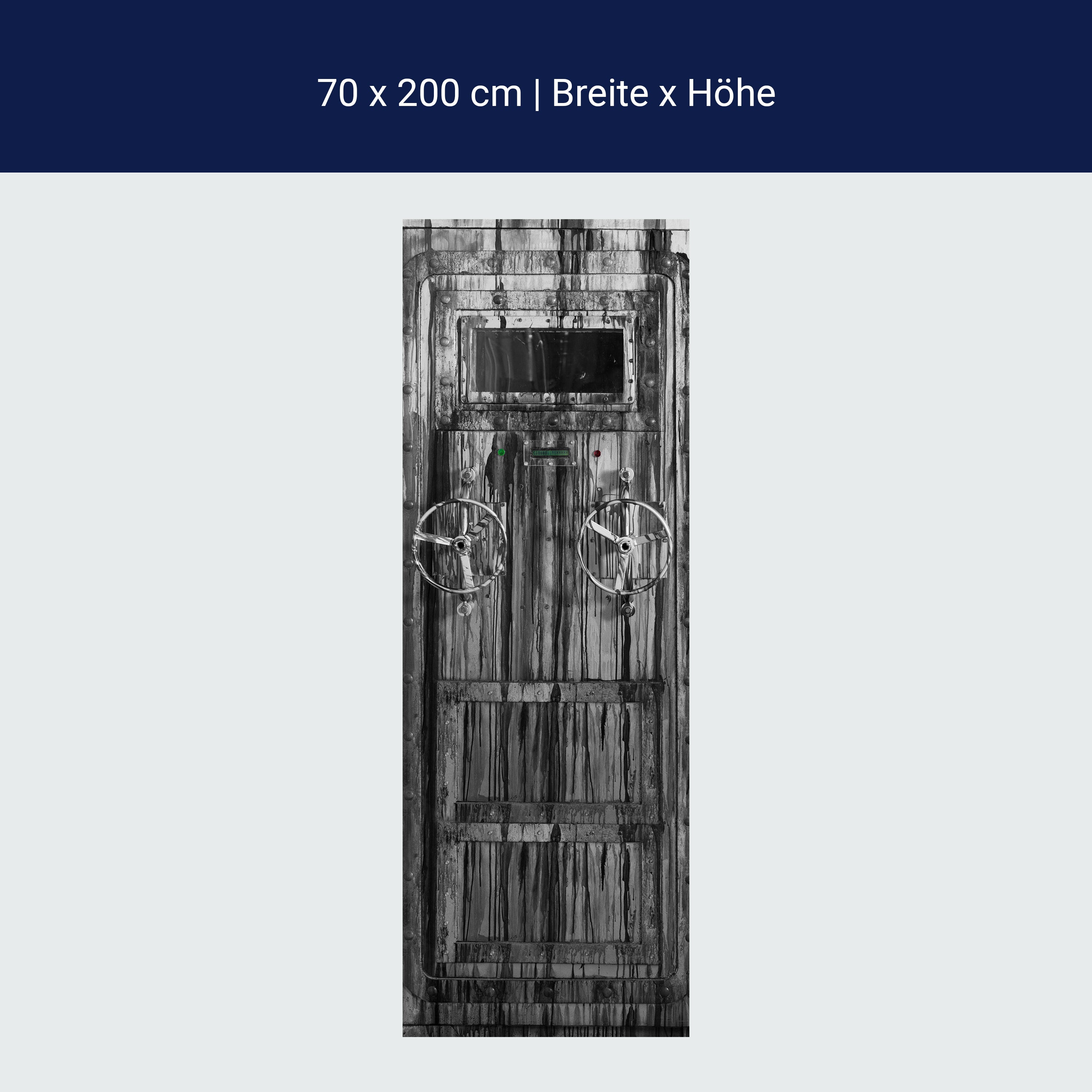 Türtapete alte Stahltür, Grunge, Räder, Fenster M1366 Türtapete alte Stahltür, Grunge, Räder, Fenster M1366