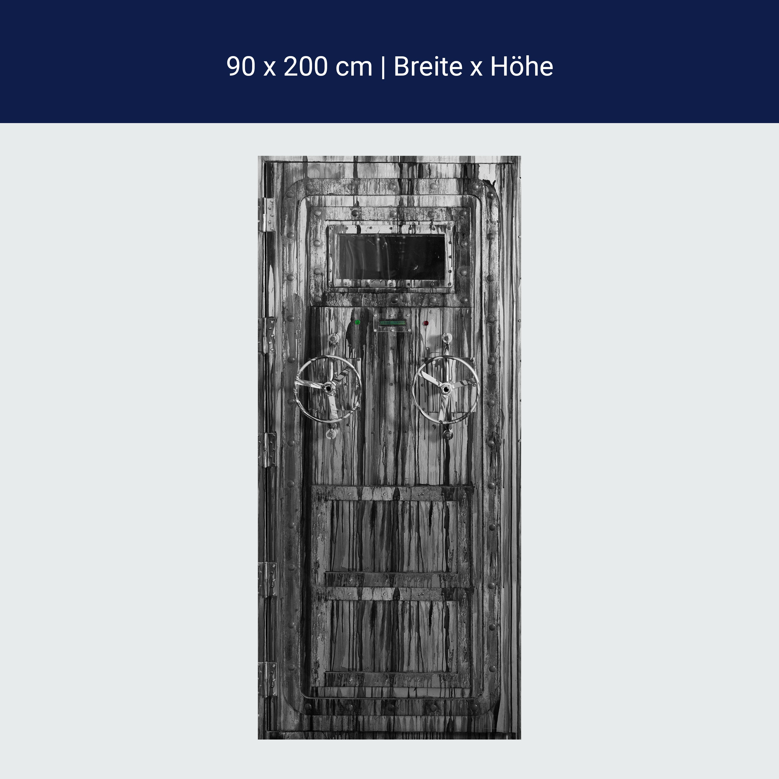 Türtapete alte Stahltür, Grunge, Räder, Fenster M1366 Türtapete alte Stahltür, Grunge, Räder, Fenster M1366