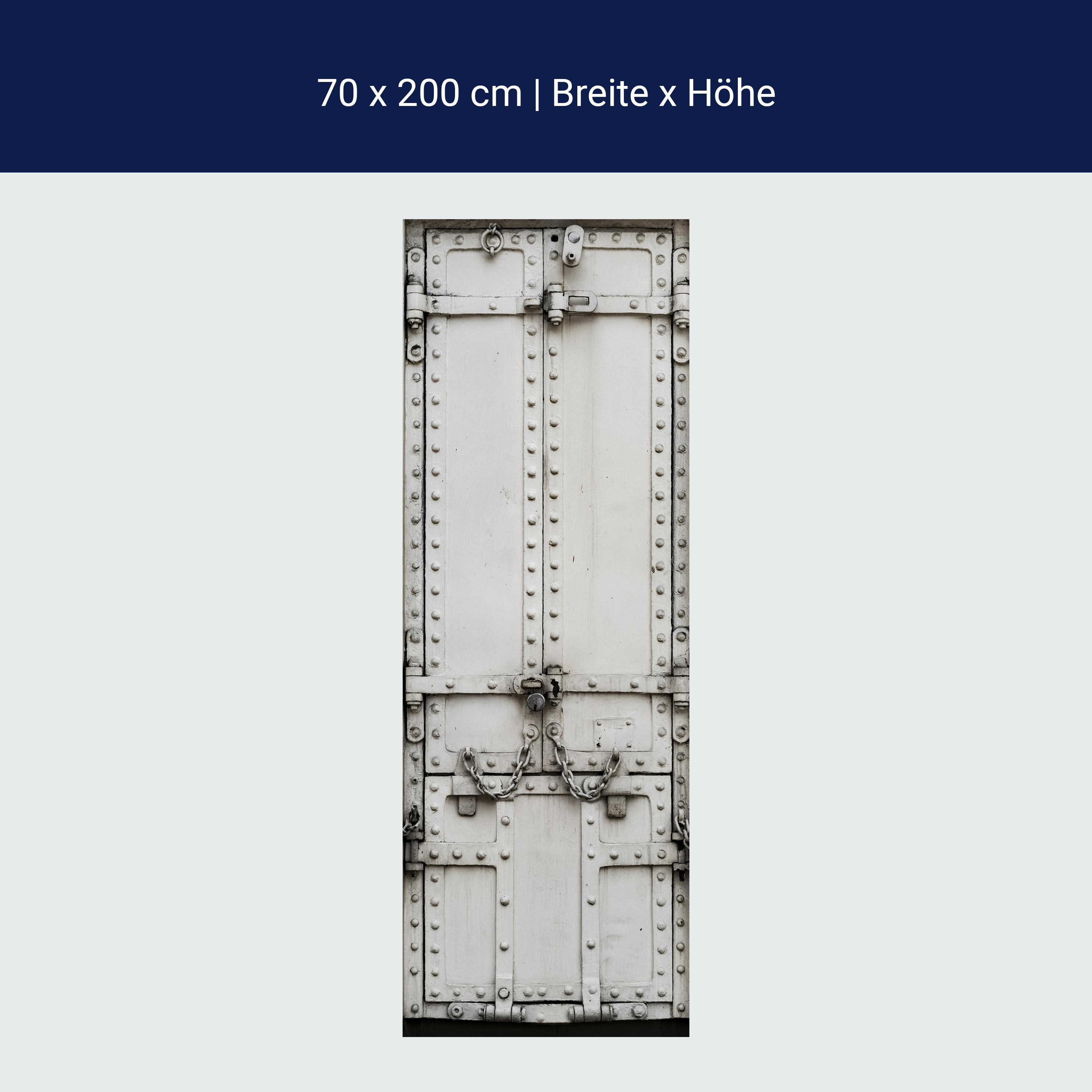 Türtapete verschlossene Stahltür, Ketten, Schloss M1368 Türtapete verschlossene Stahltür, Ketten, Schloss M1368