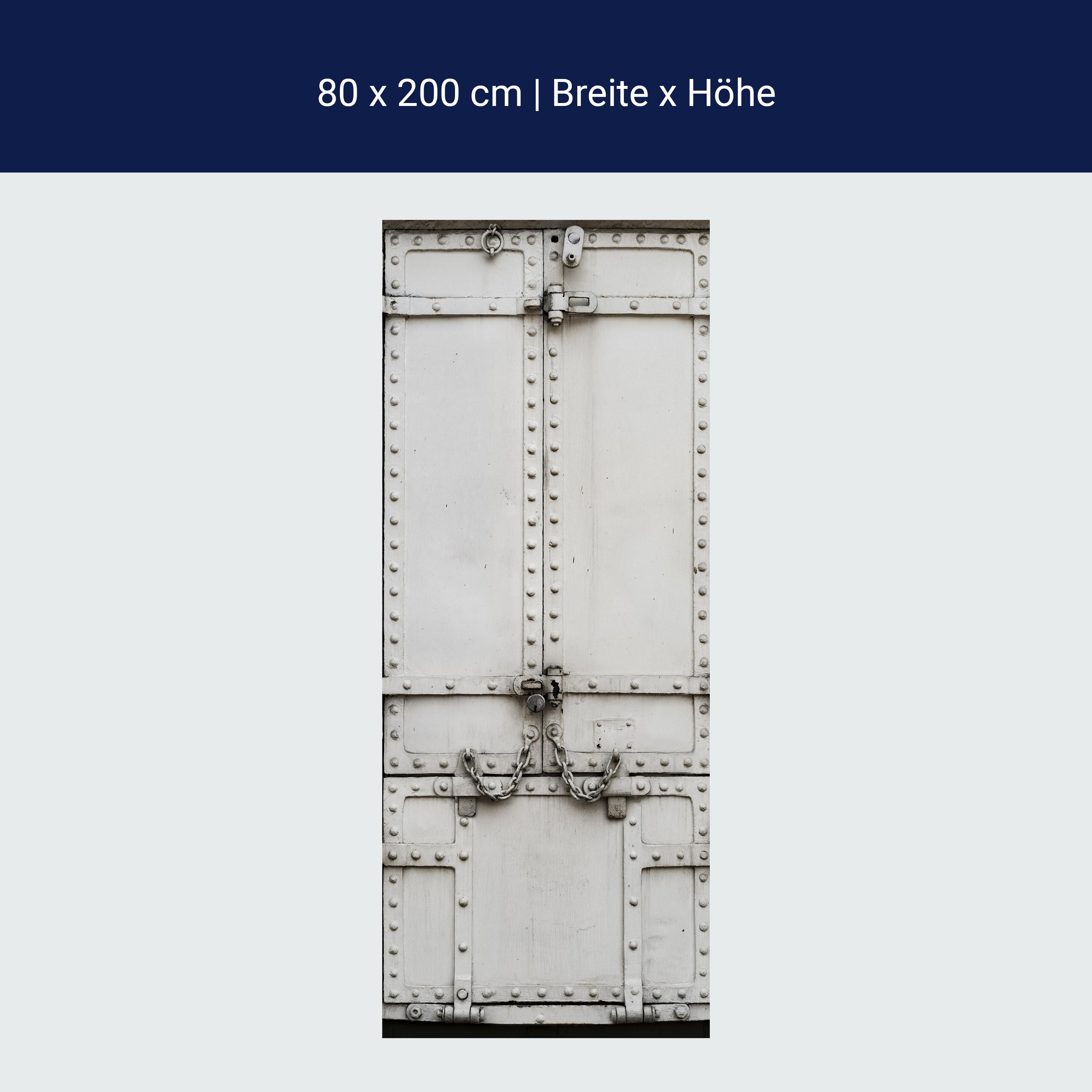 Türtapete verschlossene Stahltür, Ketten, Schloss M1368 Türtapete verschlossene Stahltür, Ketten, Schloss M1368