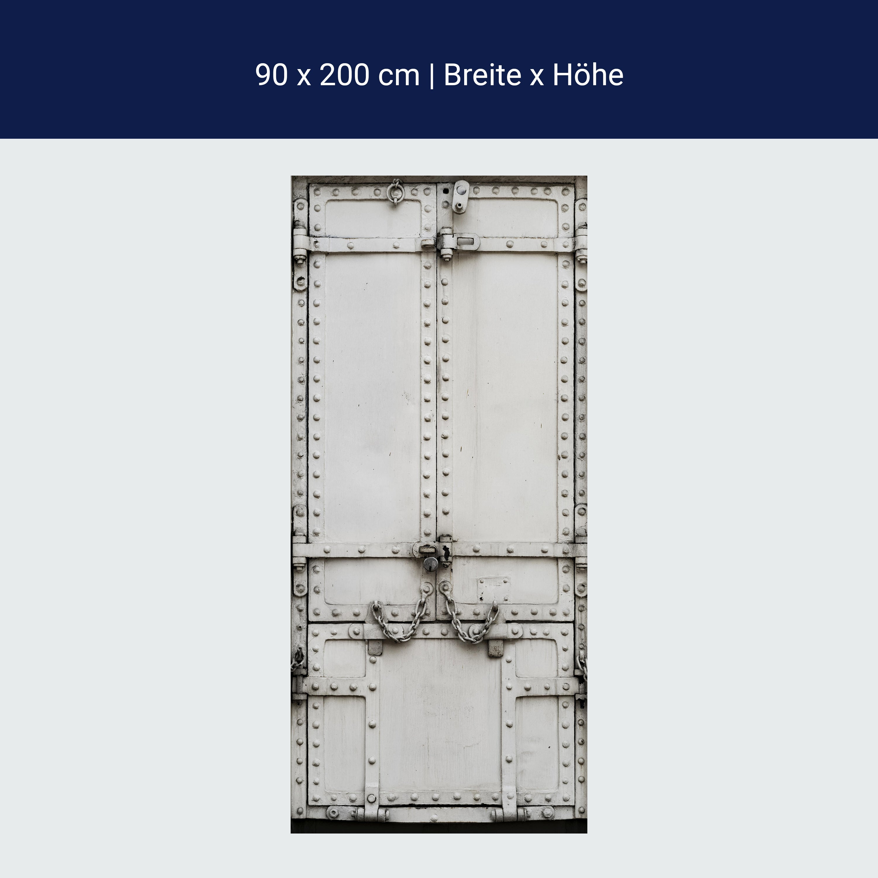 Türtapete verschlossene Stahltür, Ketten, Schloss M1368 Türtapete verschlossene Stahltür, Ketten, Schloss M1368