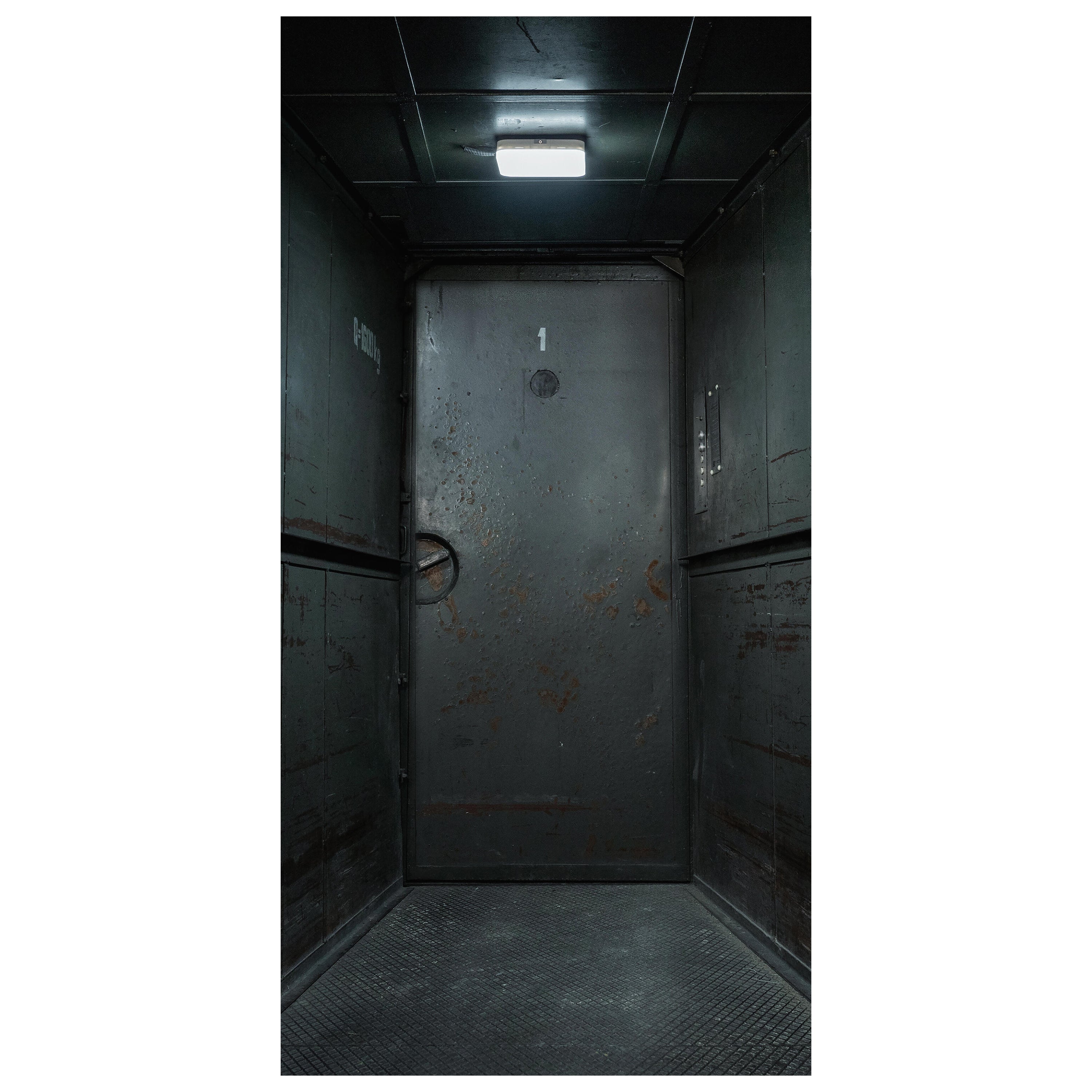 Türtapete rostige Stahltür, Lampe, Metall, Pforte M1370 - Bild 2 Türtapete rostige Stahltür, Lampe, Metall, Pforte M1370 - Bild 2