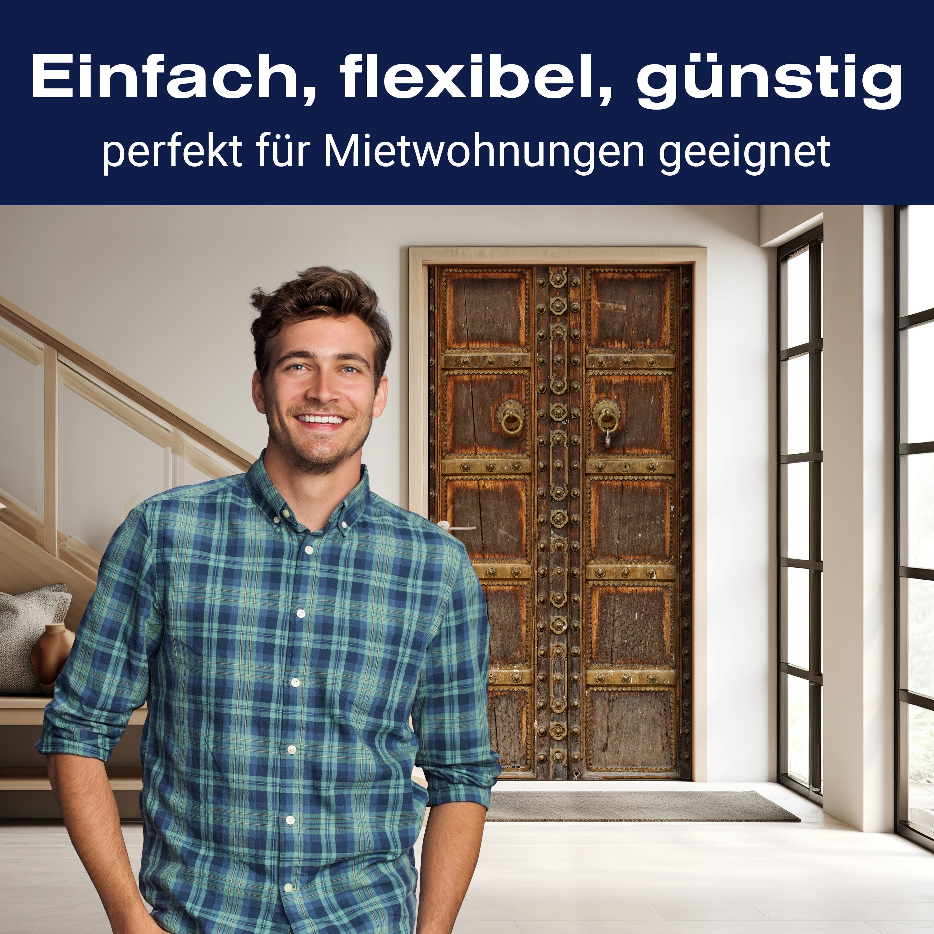 Türtapete mittelalterliche Tür, Holz, Metall M1371 - Bild 3 Türtapete mittelalterliche Tür, Holz, Metall M1371 - Bild 3