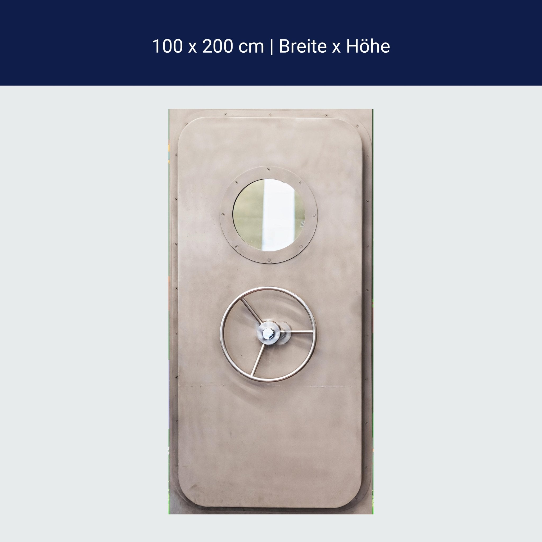 Türtapete Metalltür mit Bullauge, Rad, Schiff M1373 Türtapete Metalltür mit Bullauge, Rad, Schiff M1373