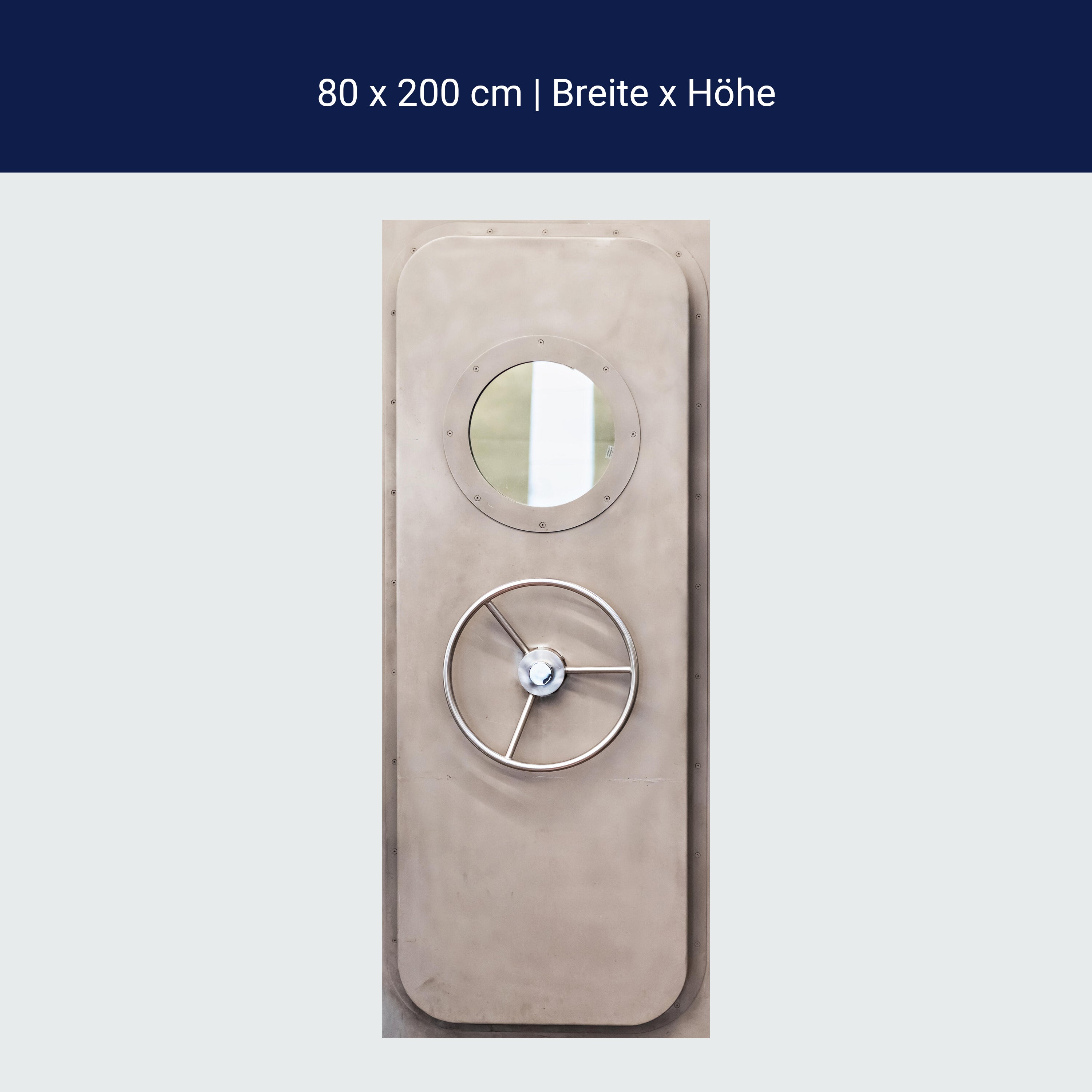 Türtapete Metalltür mit Bullauge, Rad, Schiff M1373 Türtapete Metalltür mit Bullauge, Rad, Schiff M1373