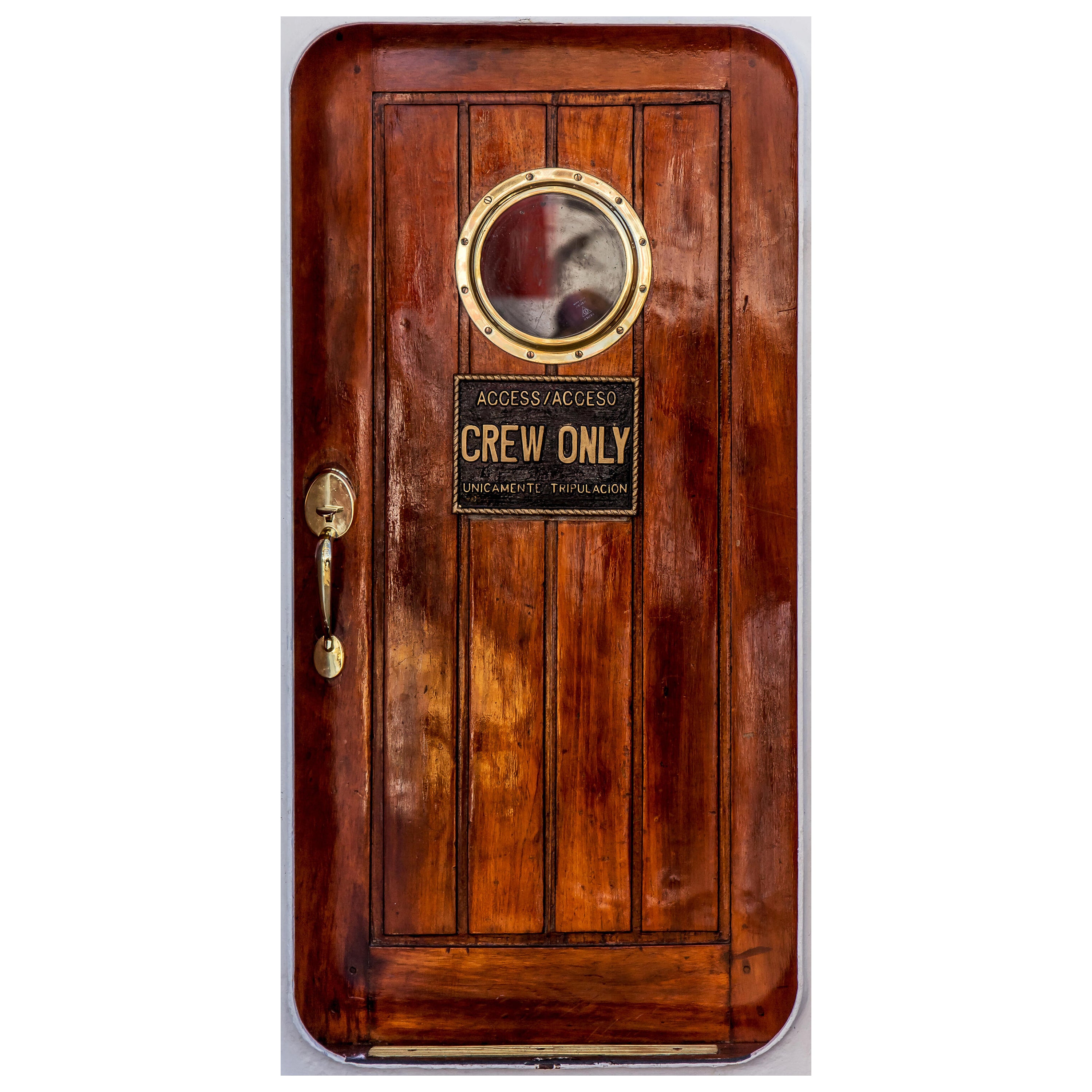 Türtapete Holztür Schiff, Crew only, Bullauge M1374 - Bild 2 Türtapete Holztür Schiff, Crew only, Bullauge M1374 - Bild 2