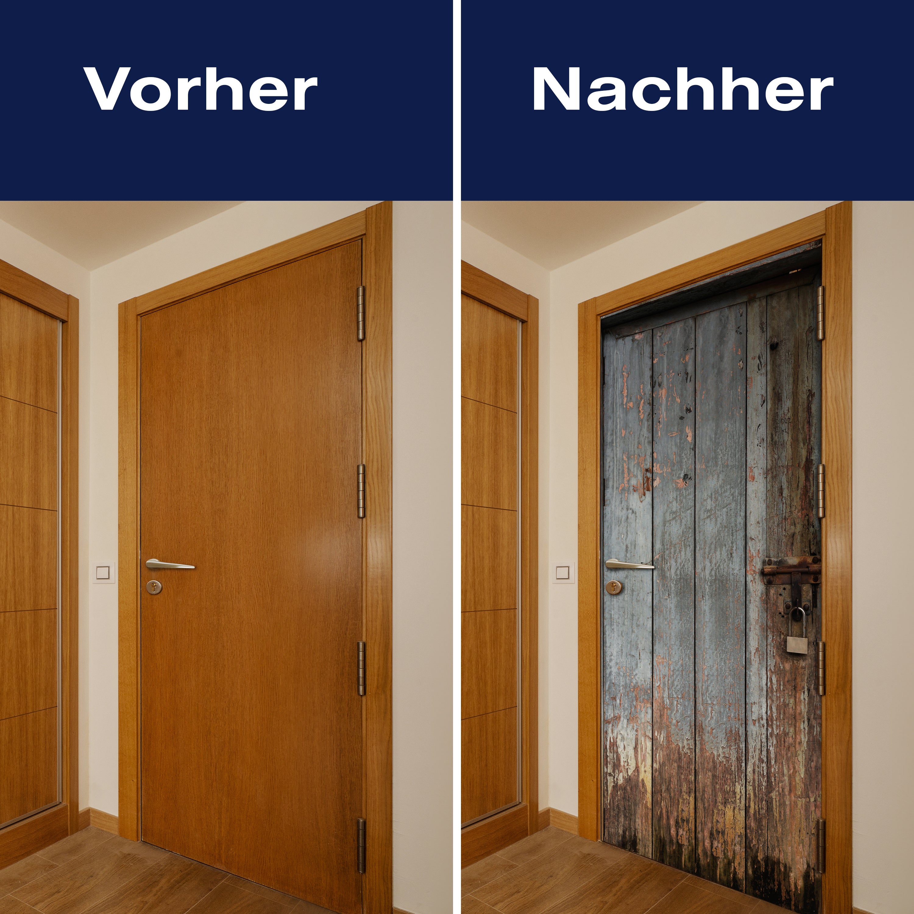 Türtapete alte Holztür mit Schloss, Grau, Farbe M1375 - Bild 10 Türtapete alte Holztür mit Schloss, Grau, Farbe M1375 - Bild 10