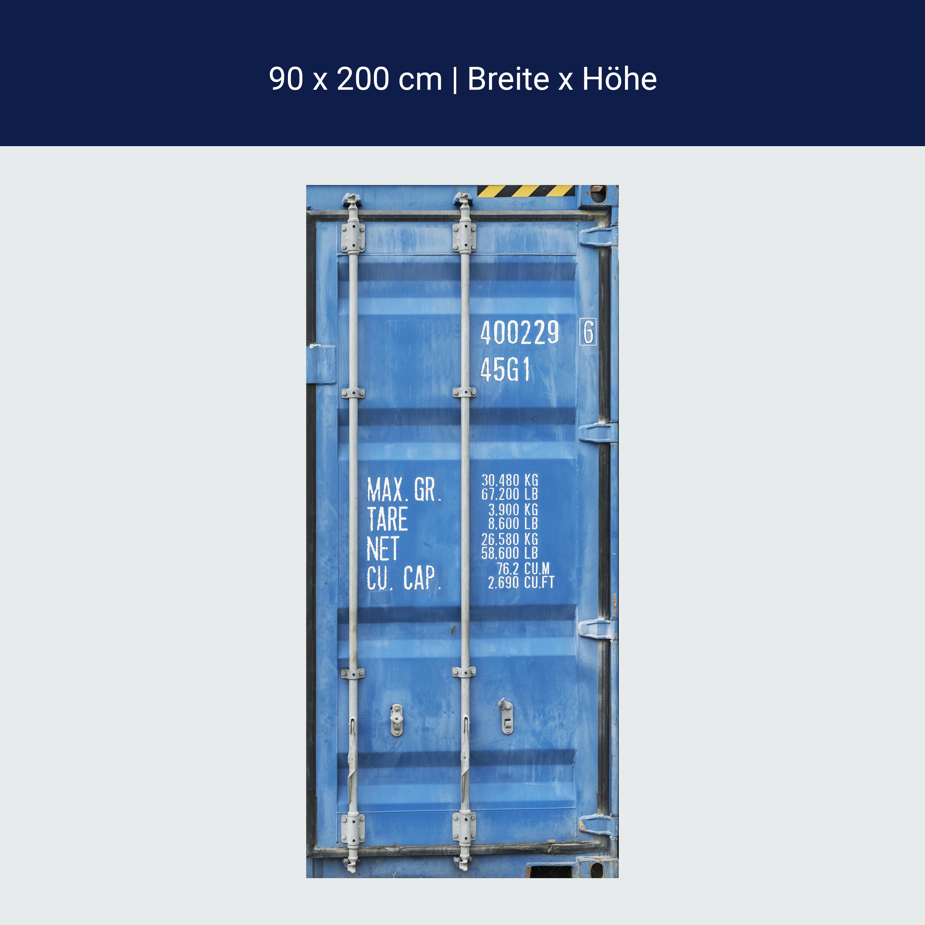 Türtapete Container Tür, Metall, Blau, Nummer M1376 Türtapete Container Tür, Metall, Blau, Nummer M1376