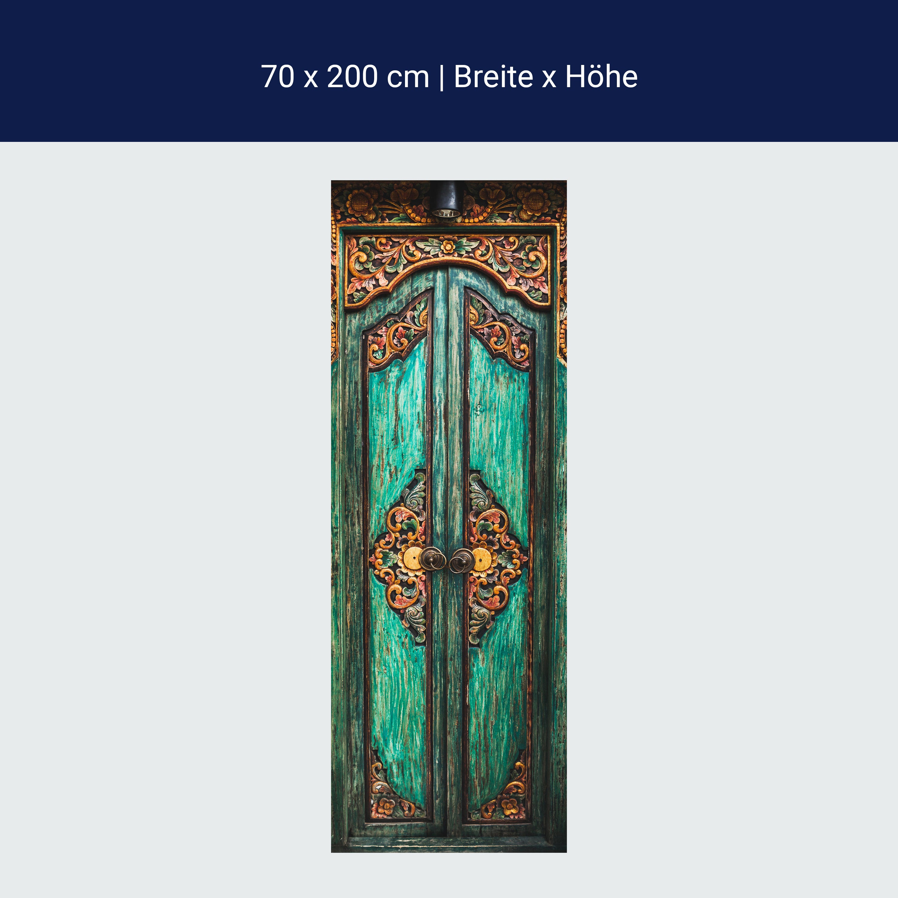 Türtapete dekorierte Holztür, Grün, Tür, Deko M1378 Türtapete dekorierte Holztür, Grün, Tür, Deko M1378