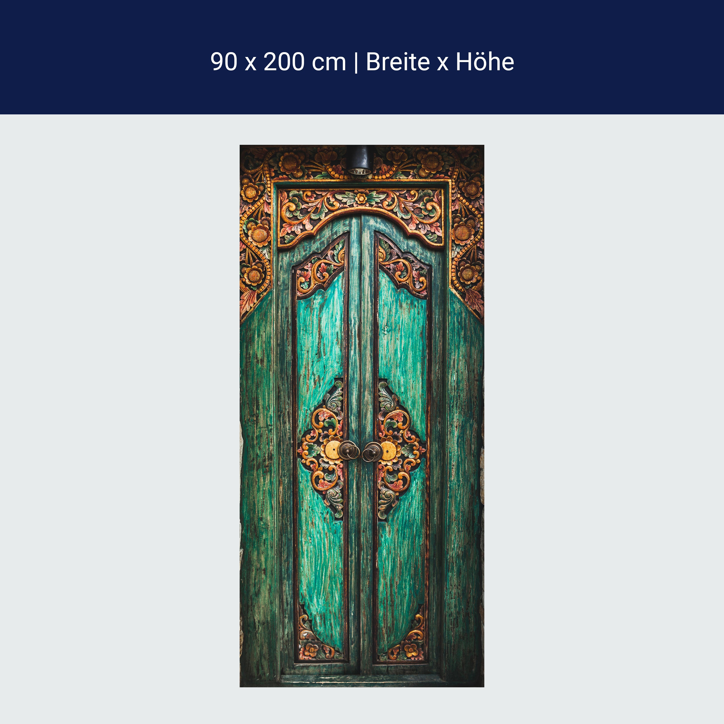 Türtapete dekorierte Holztür, Grün, Tür, Deko M1378 Türtapete dekorierte Holztür, Grün, Tür, Deko M1378