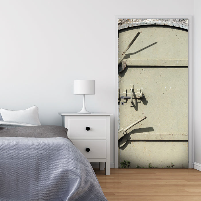 Türtapete verriegelte Metalltür, Beige, Stein M1379 - Bild 1 Türtapete verriegelte Metalltür, Beige, Stein M1379 - Bild 1