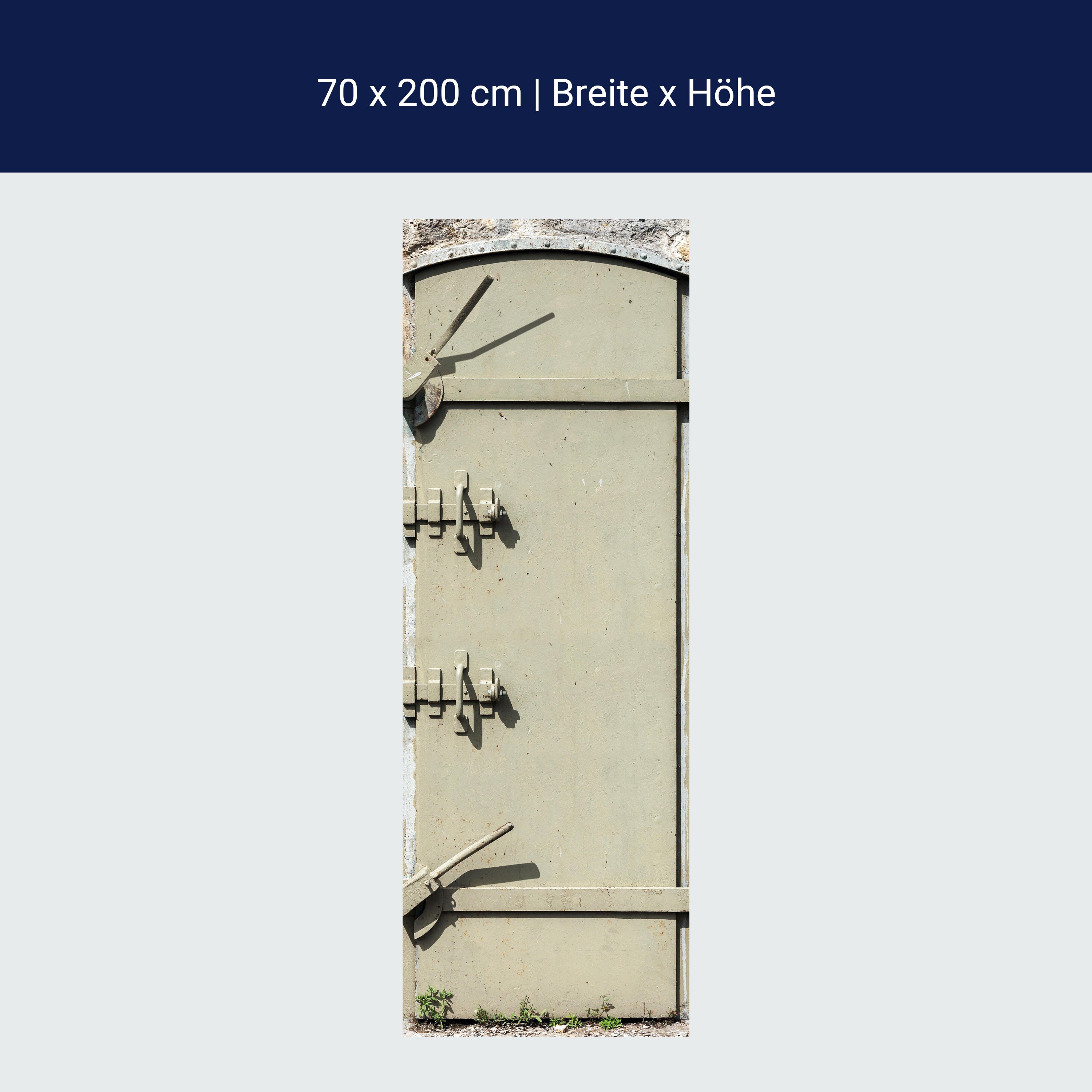 Türtapete verriegelte Metalltür, Beige, Stein M1379 Türtapete verriegelte Metalltür, Beige, Stein M1379