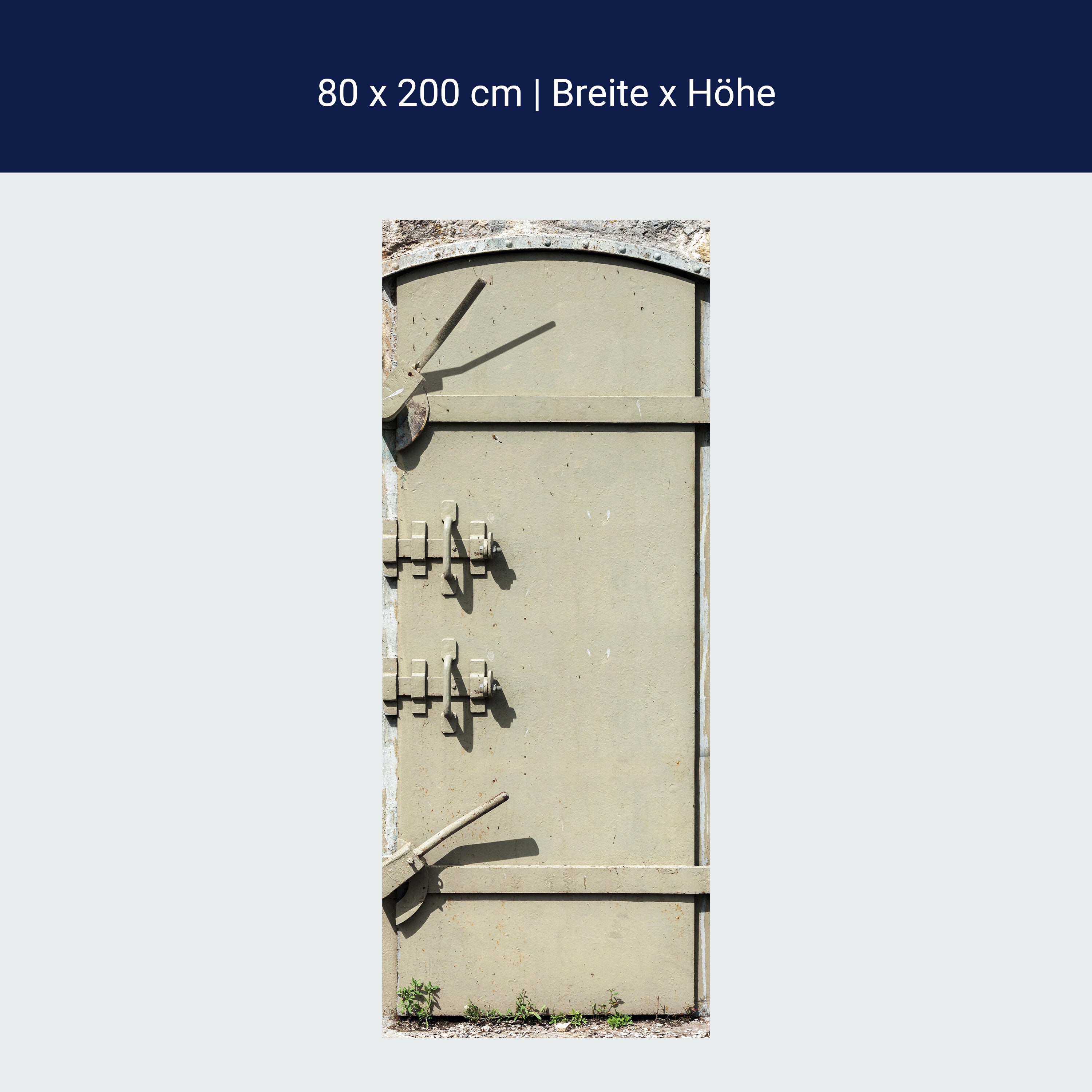 Türtapete verriegelte Metalltür, Beige, Stein M1379 Türtapete verriegelte Metalltür, Beige, Stein M1379