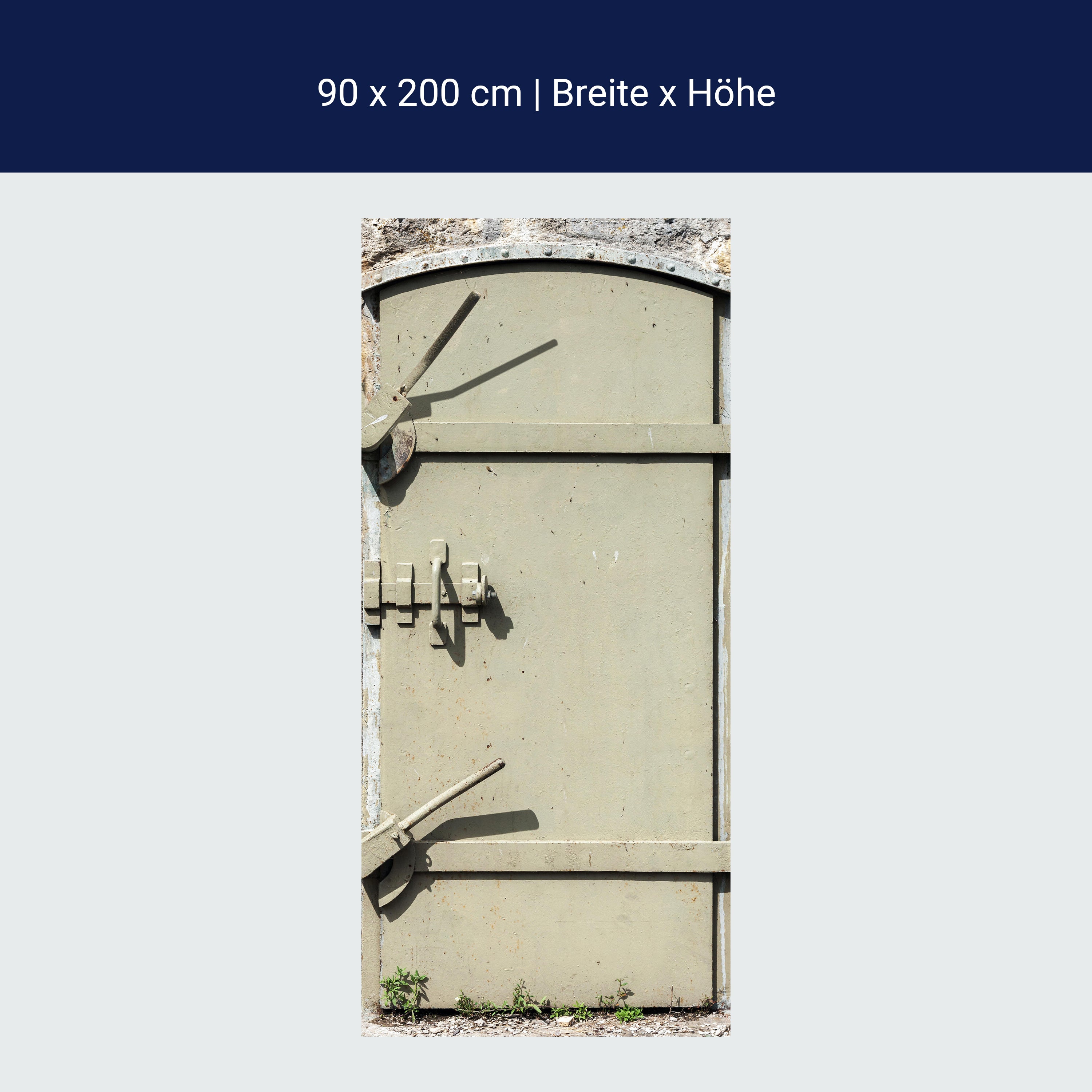 Türtapete verriegelte Metalltür, Beige, Stein M1379 Türtapete verriegelte Metalltür, Beige, Stein M1379