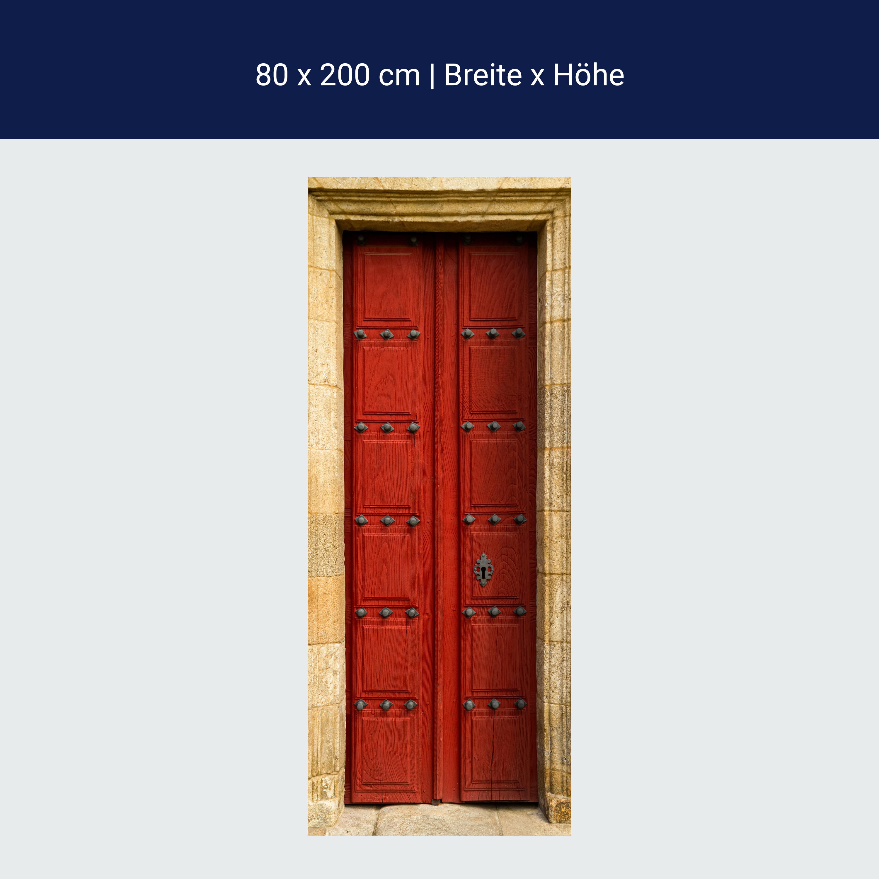 Türtapete rote Holztür, Maserung, Holz, Metall M1381 Türtapete rote Holztür, Maserung, Holz, Metall M1381