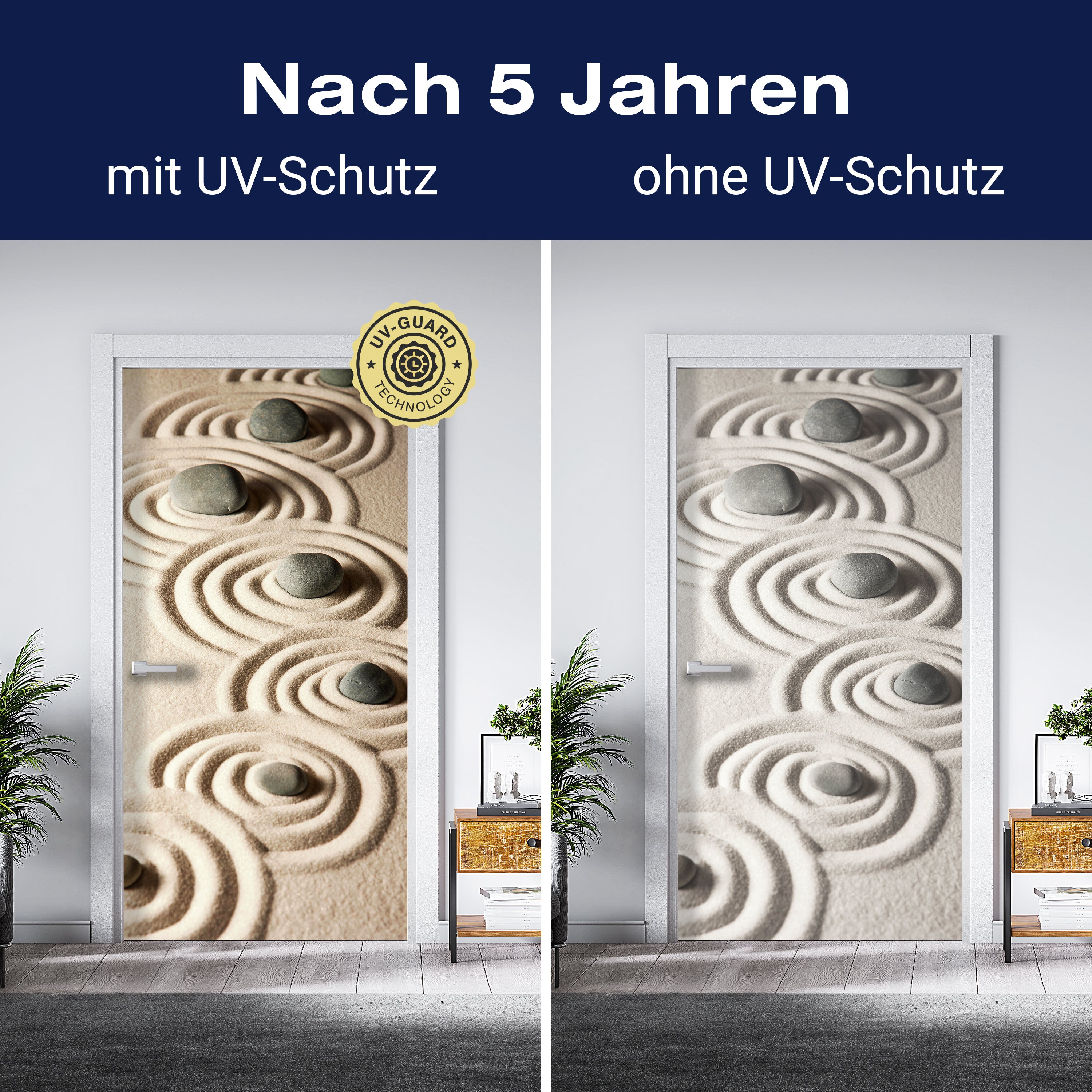 Türtapete Steine im Sand, Muster, Ringe, Formen M1388 - Bild 4 Türtapete Steine im Sand, Muster, Ringe, Formen M1388 - Bild 4