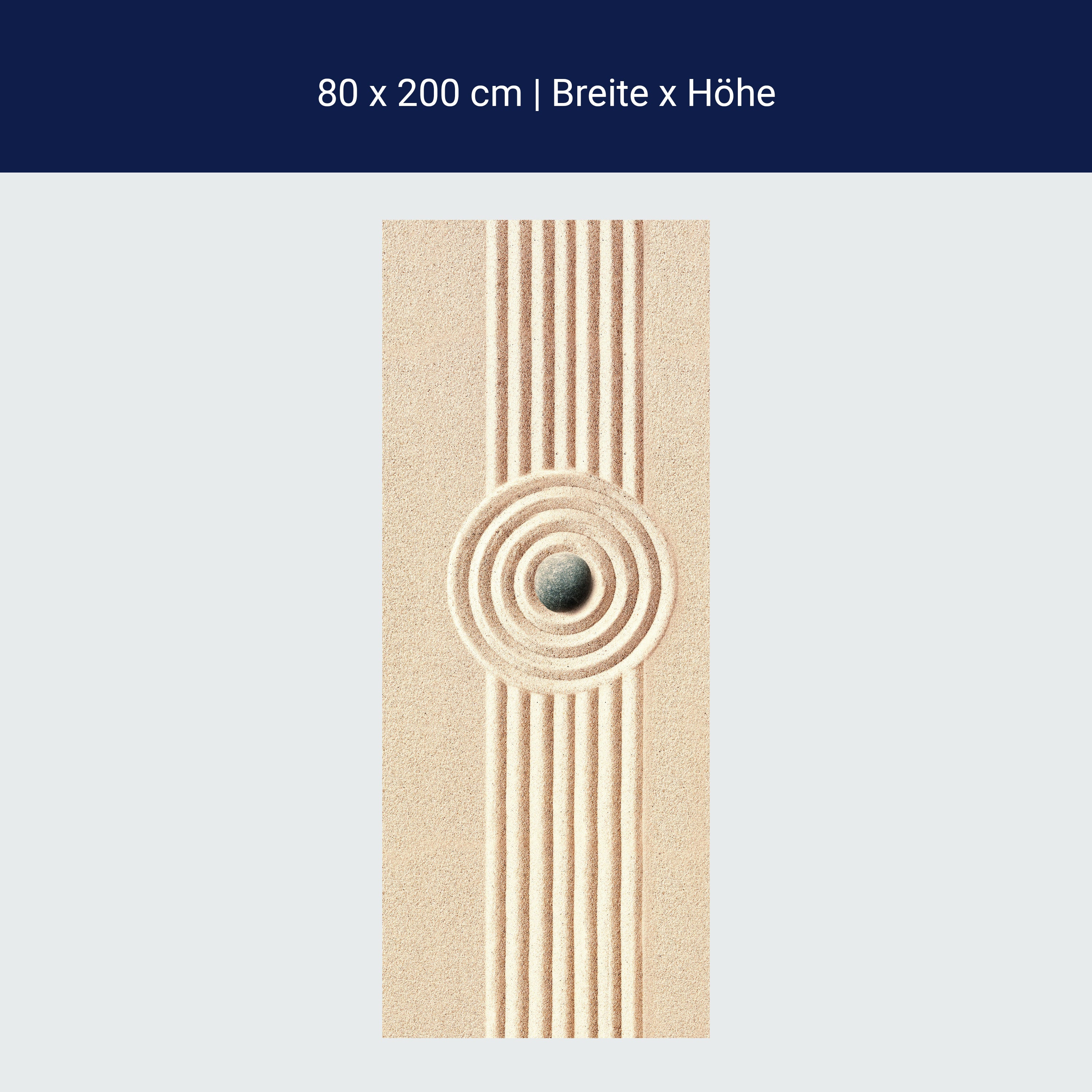 Türtapete Stein im Sand, Formen, Ringe, Linien M1391 Türtapete Stein im Sand, Formen, Ringe, Linien M1391