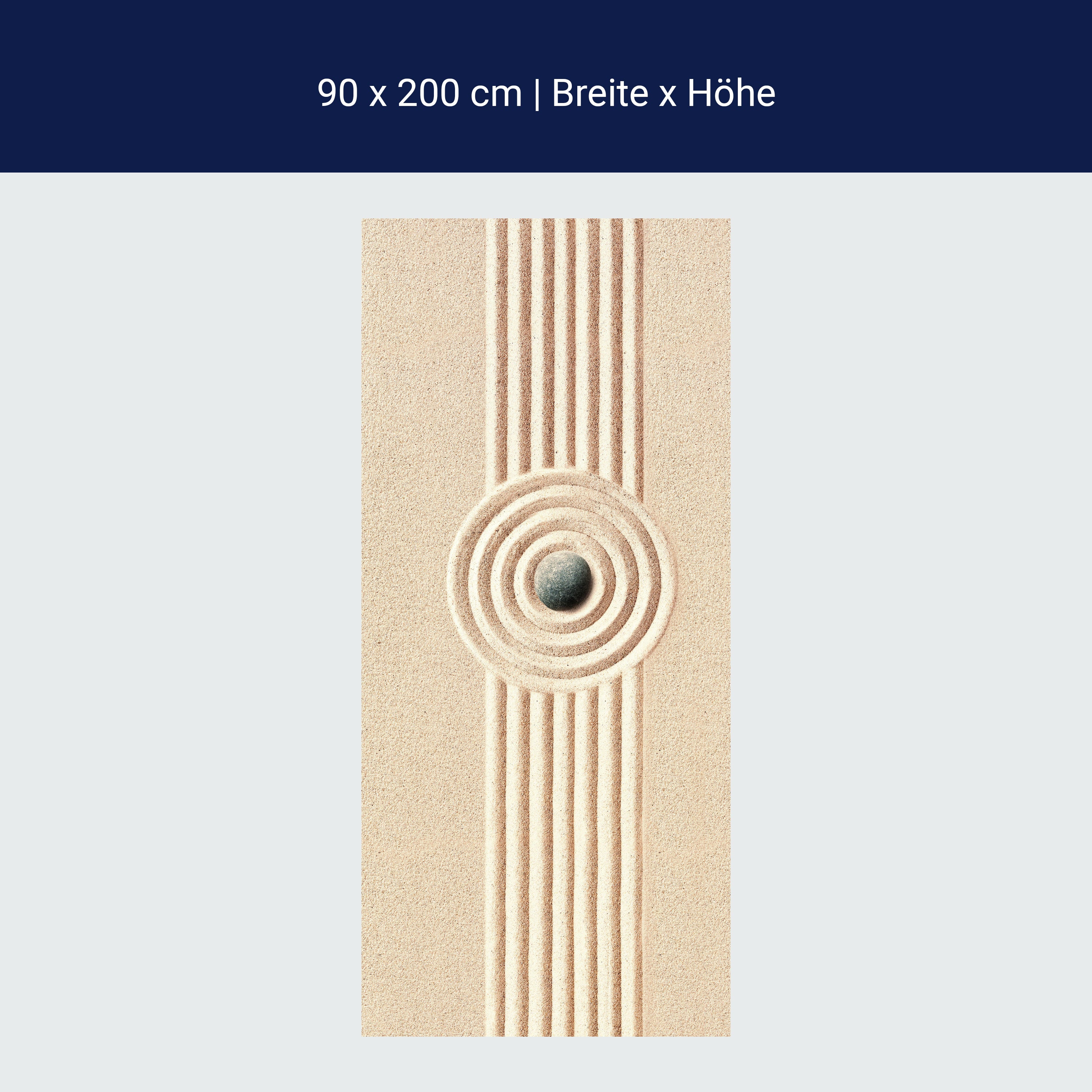 Türtapete Stein im Sand, Formen, Ringe, Linien M1391 Türtapete Stein im Sand, Formen, Ringe, Linien M1391