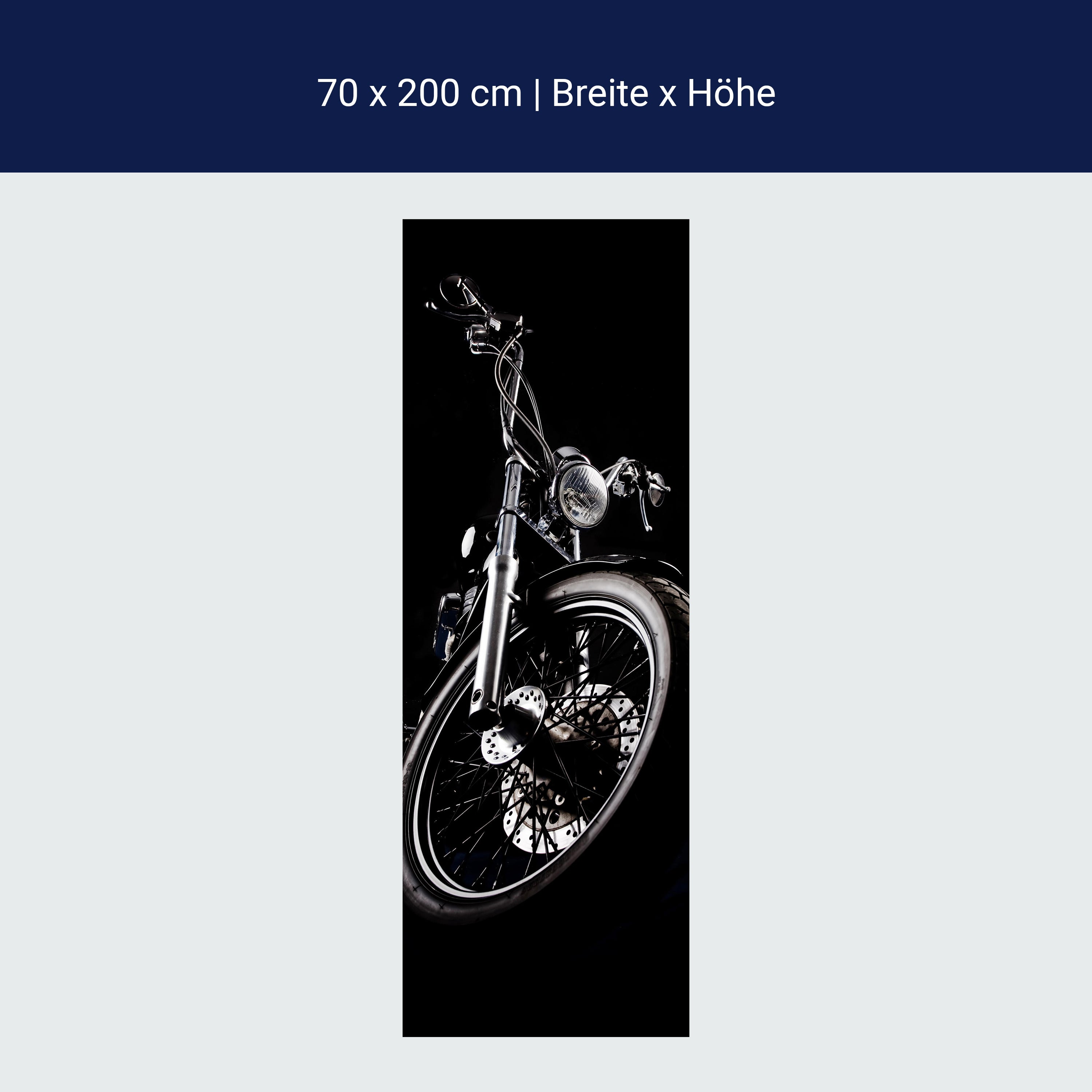 Türtapete Schwarzes Motorrad, Chopper, Fotografie M1397 Türtapete Schwarzes Motorrad, Chopper, Fotografie M1397