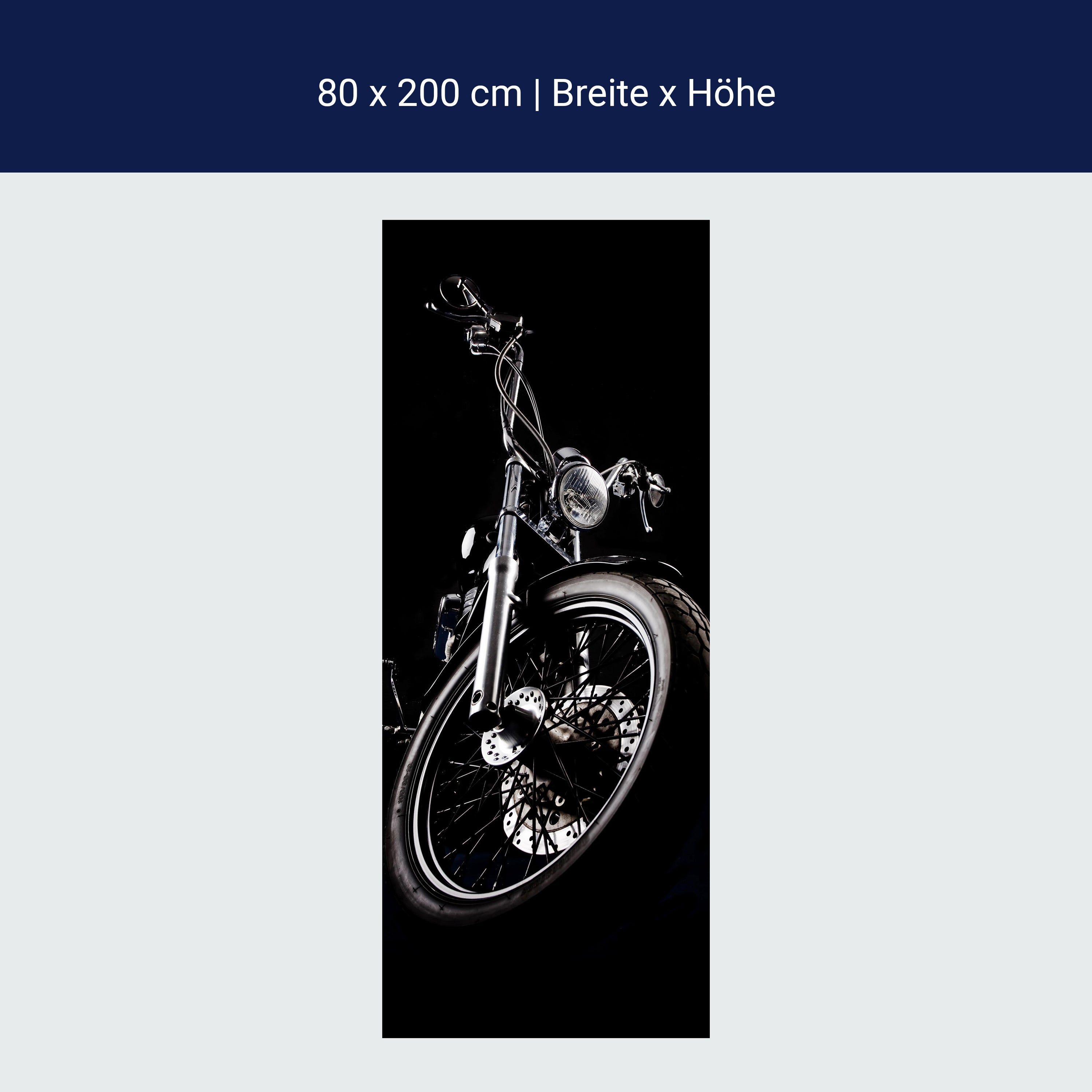 Türtapete Schwarzes Motorrad, Chopper, Fotografie M1397 Türtapete Schwarzes Motorrad, Chopper, Fotografie M1397