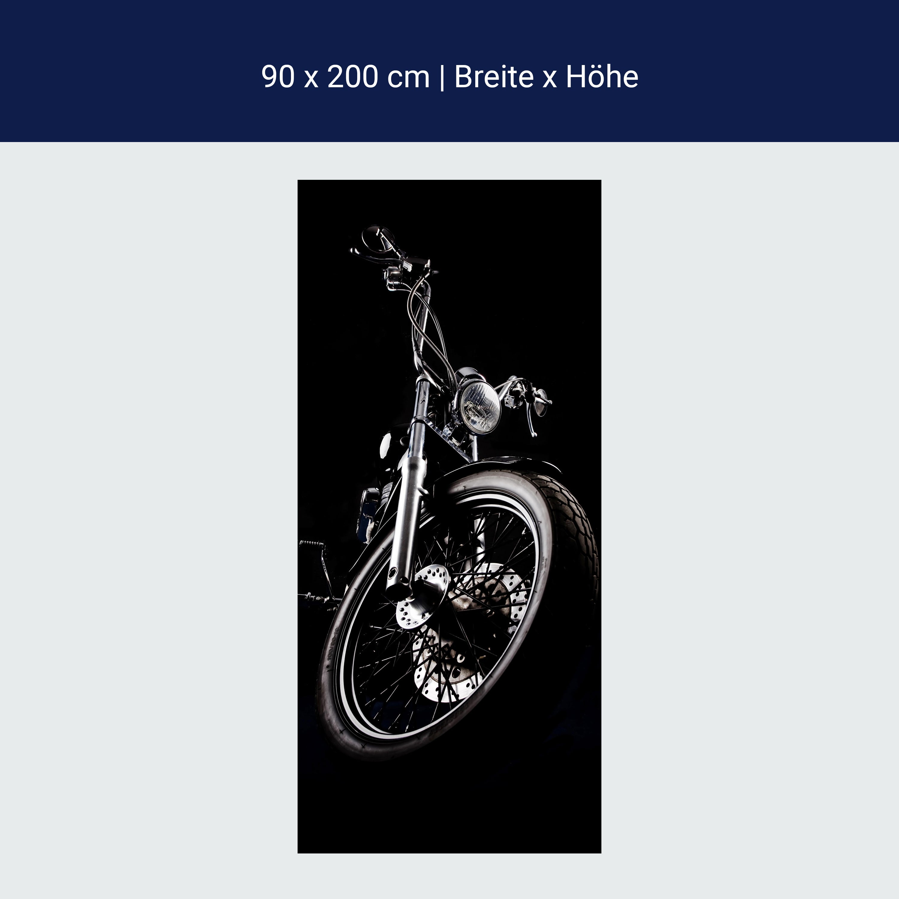 Türtapete Schwarzes Motorrad, Chopper, Fotografie M1397 Türtapete Schwarzes Motorrad, Chopper, Fotografie M1397