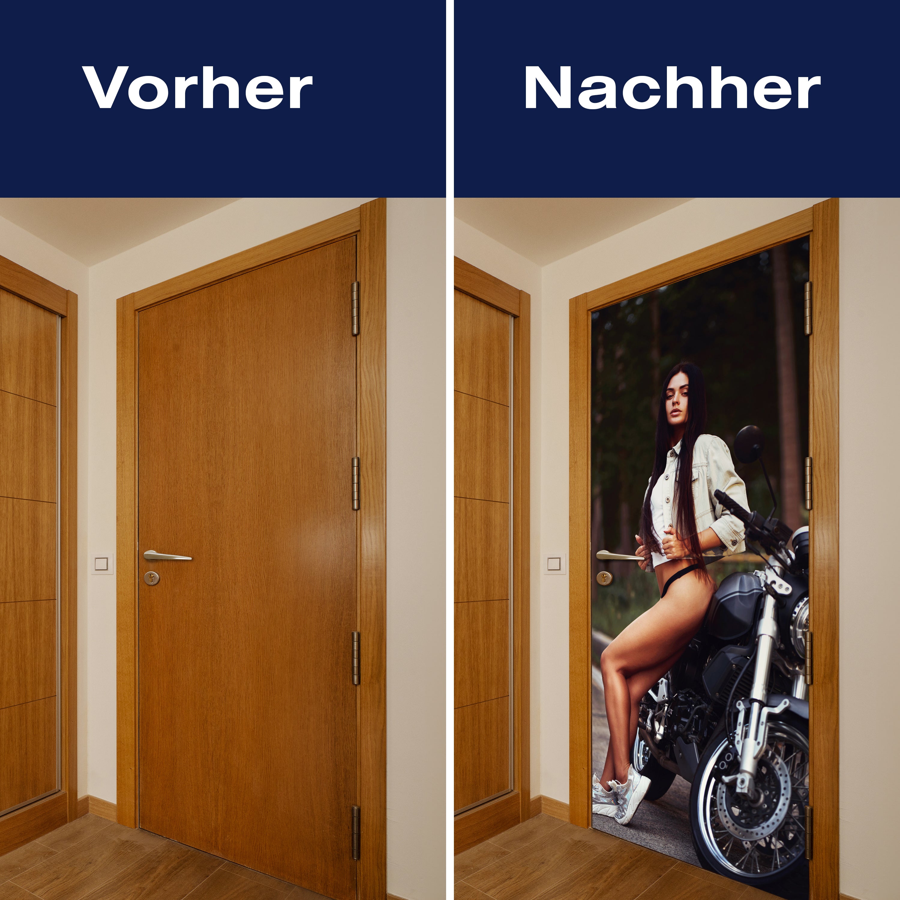 Türtapete Model & Motorrad, Frau, Sexy, Fotografie M1401 - Bild 10 Türtapete Model & Motorrad, Frau, Sexy, Fotografie M1401 - Bild 10