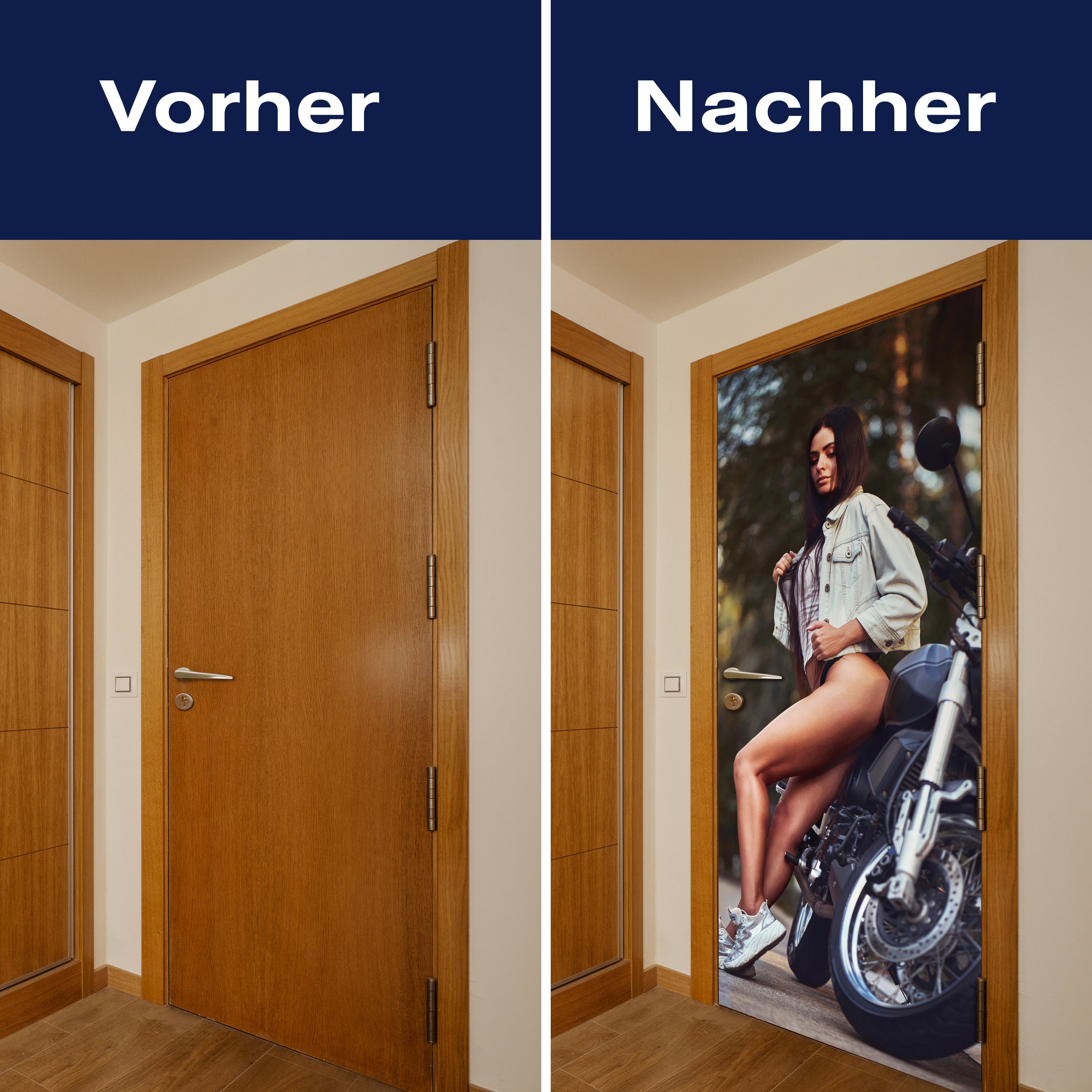 Türtapete Frau & Motorrad, Model, Sexy, Fotografie M1402 - Bild 10 Türtapete Frau & Motorrad, Model, Sexy, Fotografie M1402 - Bild 10