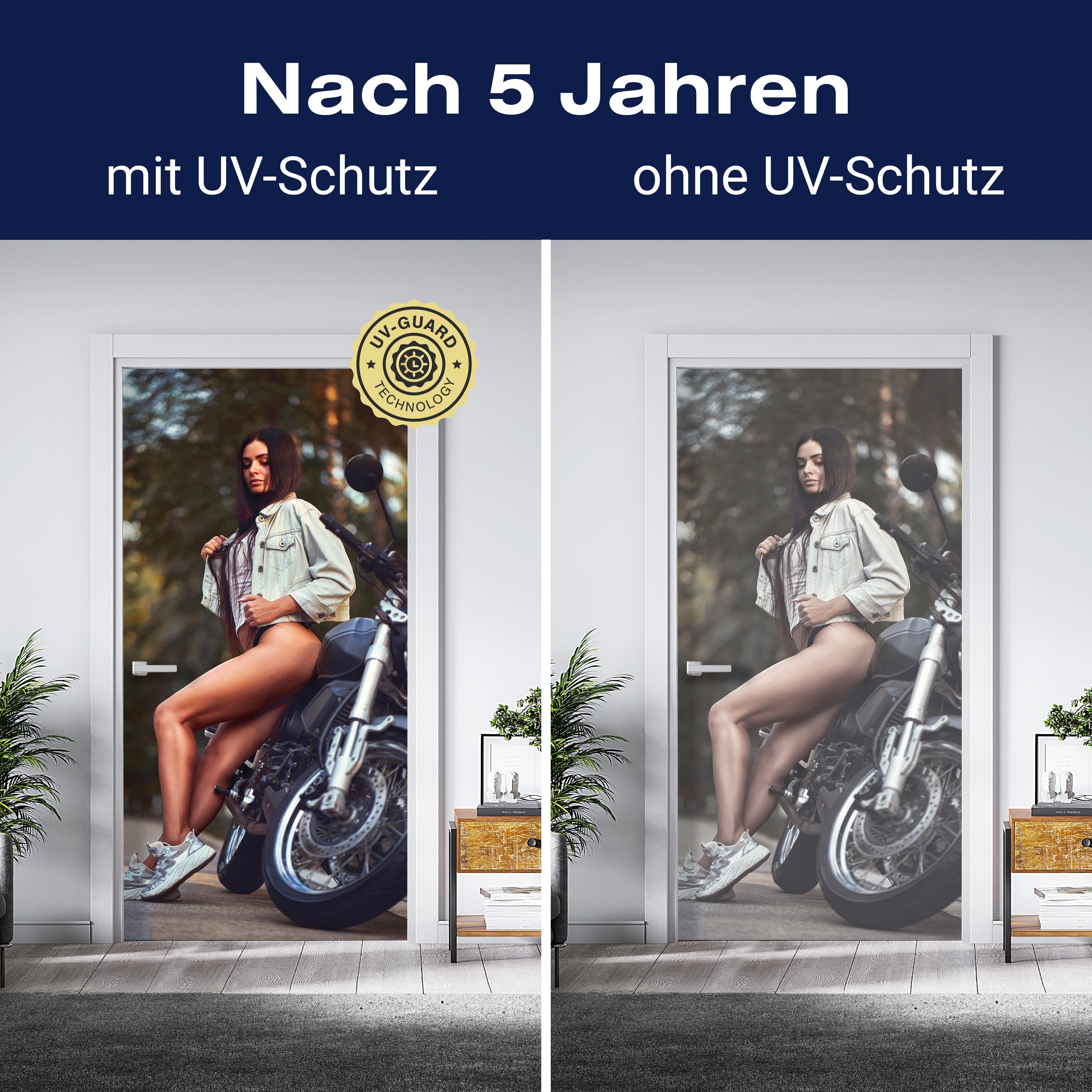 Türtapete Frau & Motorrad, Model, Sexy, Fotografie M1402 - Bild 4 Türtapete Frau & Motorrad, Model, Sexy, Fotografie M1402 - Bild 4