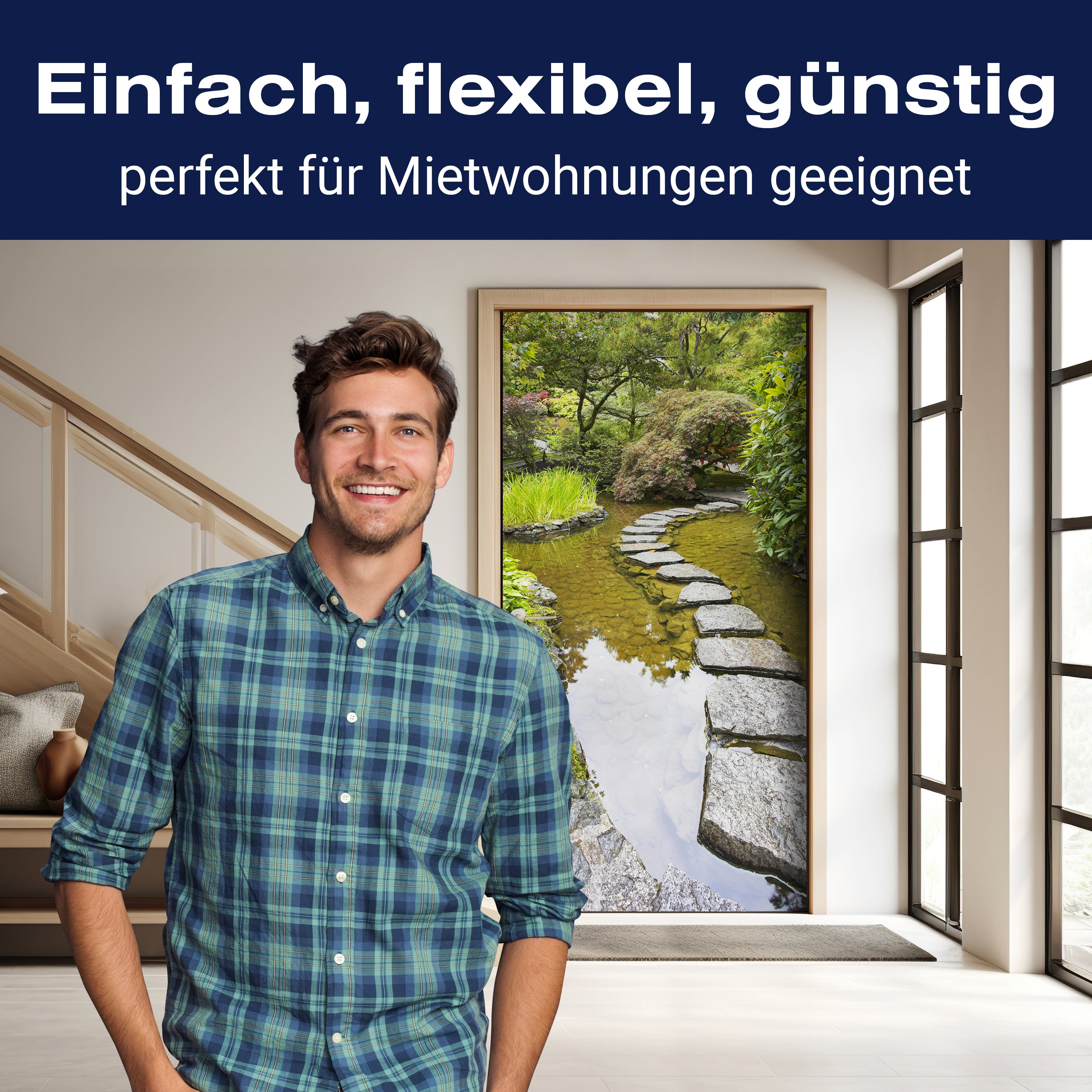 Türtapete Teich japanischer Garten Steine M1404 - Bild 3 Türtapete Teich japanischer Garten Steine M1404 - Bild 3