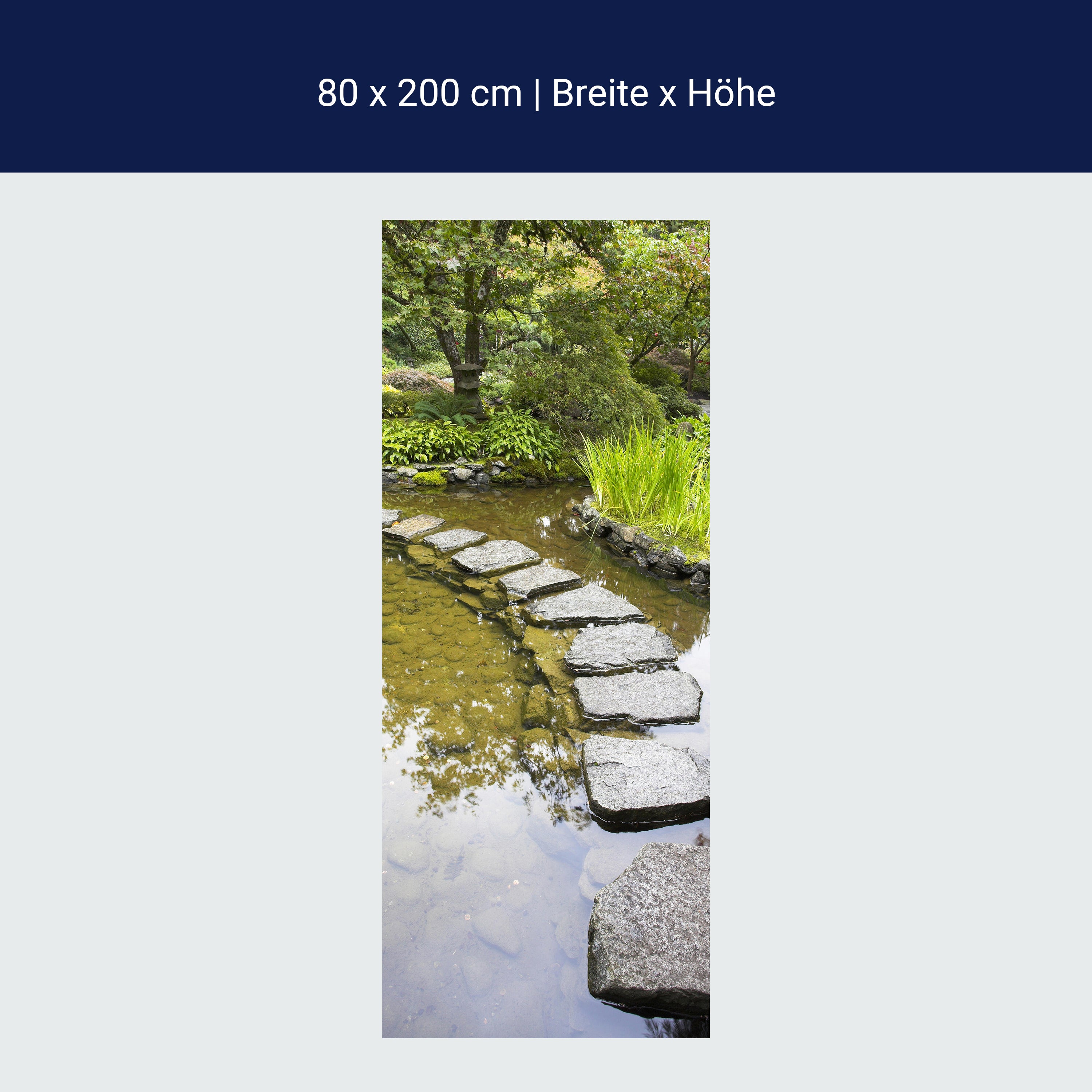 Türtapete japanischer Garten Teich Steine M1405 Türtapete japanischer Garten Teich Steine M1405