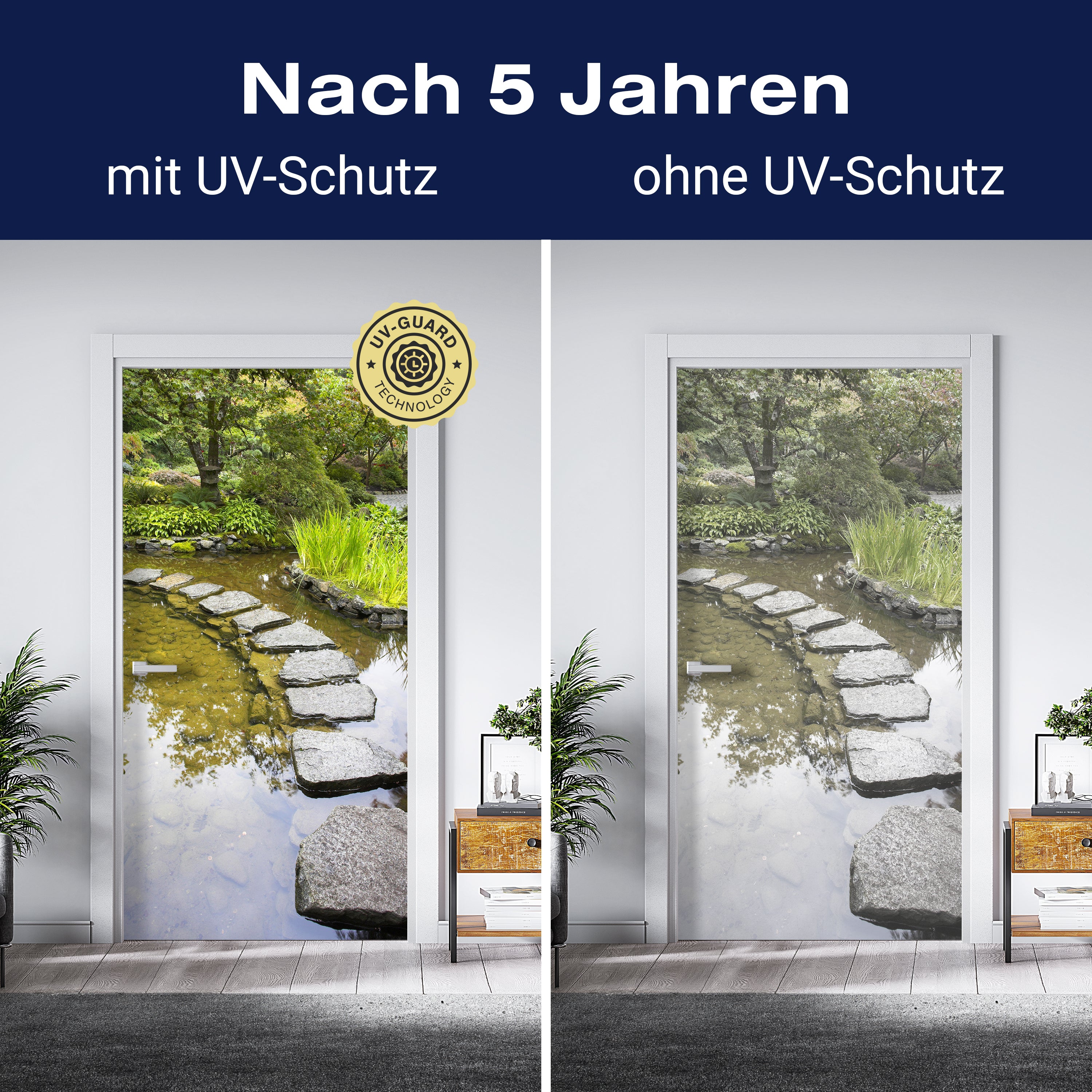 Türtapete japanischer Garten Teich Steine M1405 - Bild 4 Türtapete japanischer Garten Teich Steine M1405 - Bild 4