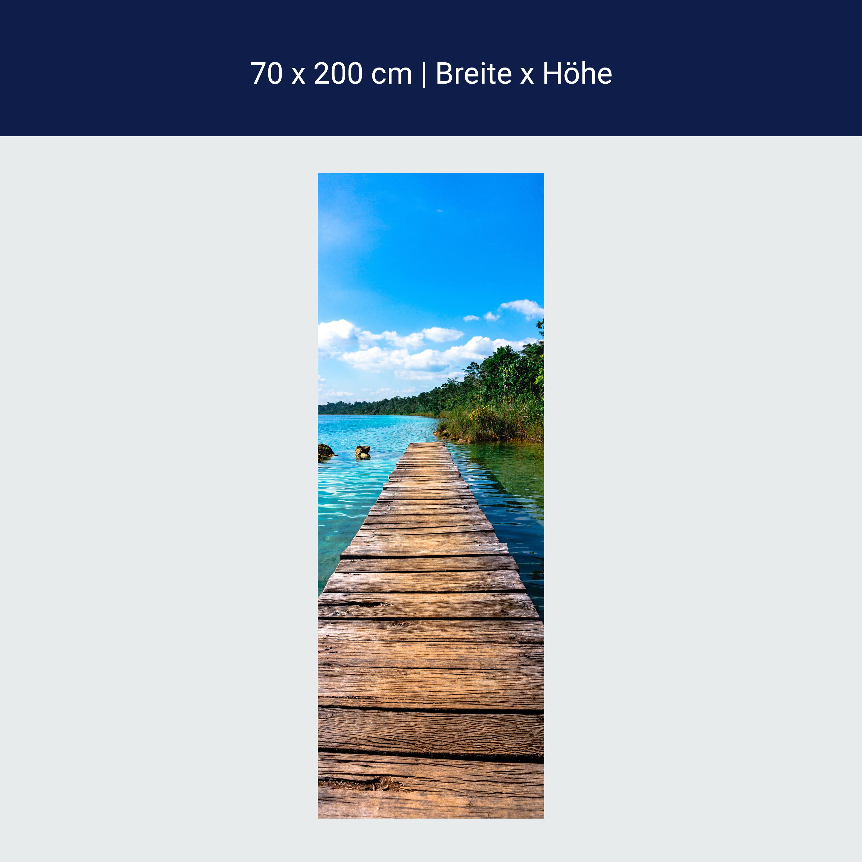 Türtapete Steg Wasser Wald Steine Holz M1411 Türtapete Steg Wasser Wald Steine Holz M1411