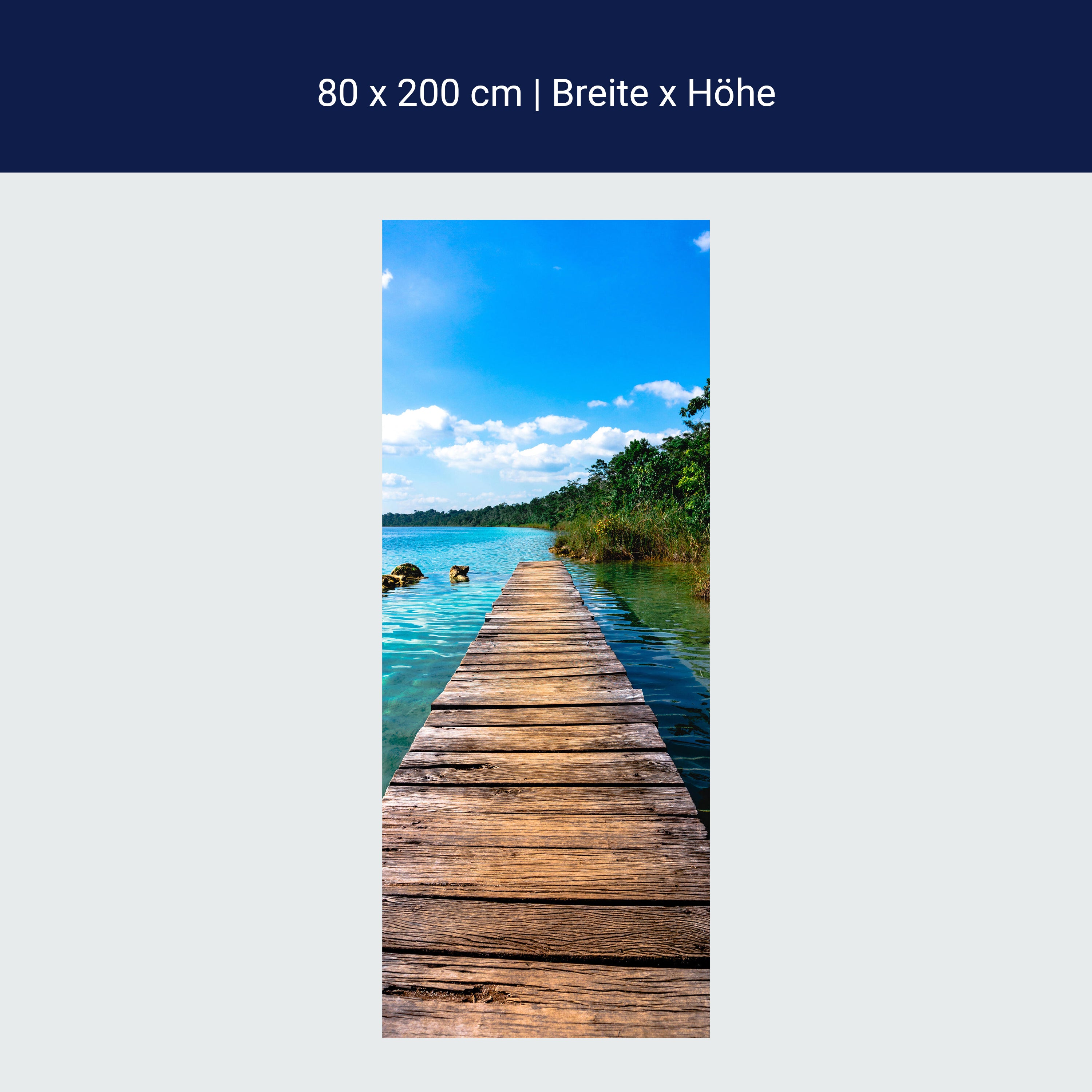 Türtapete Steg Wasser Wald Steine Holz M1411 Türtapete Steg Wasser Wald Steine Holz M1411