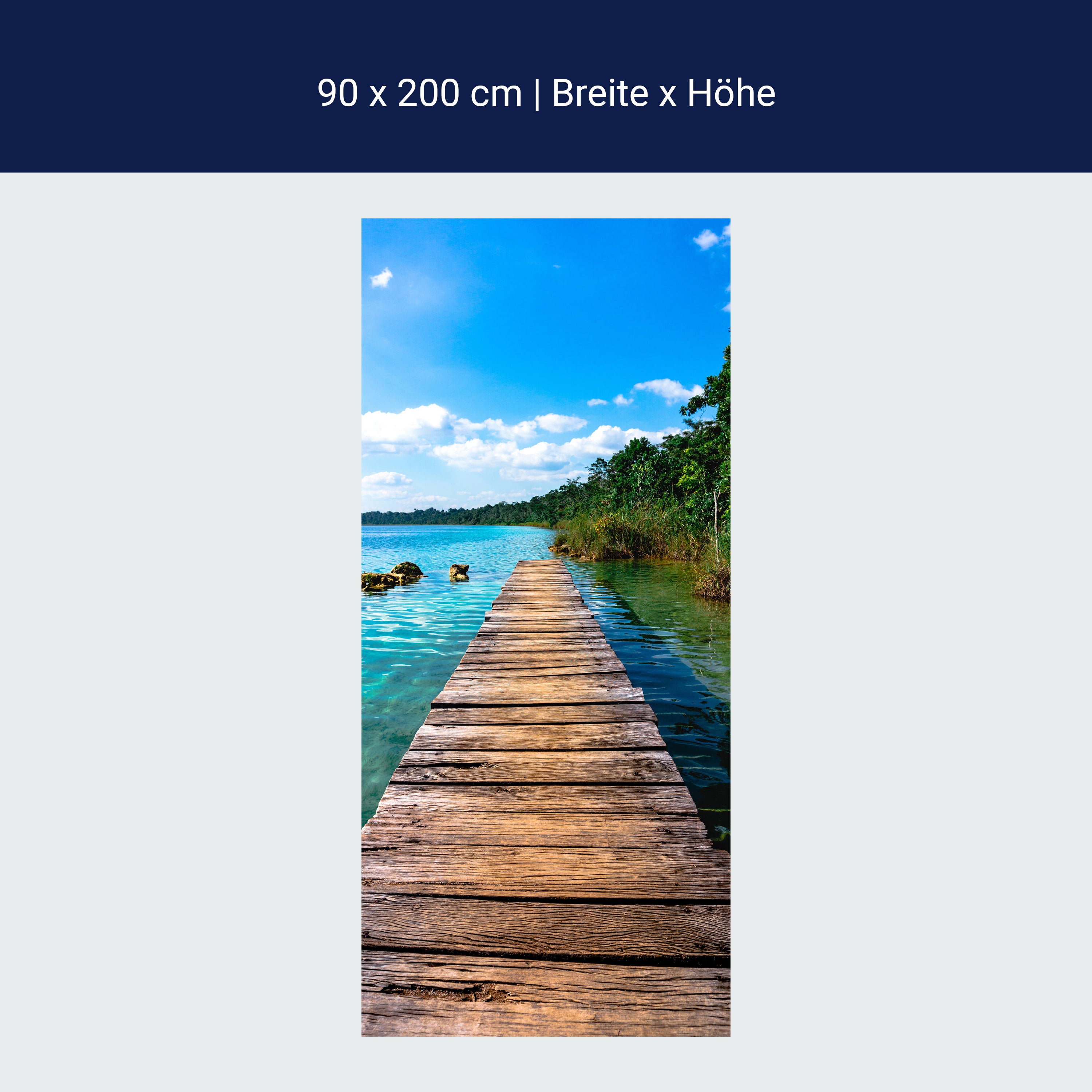 Türtapete Steg Wasser Wald Steine Holz M1411 Türtapete Steg Wasser Wald Steine Holz M1411