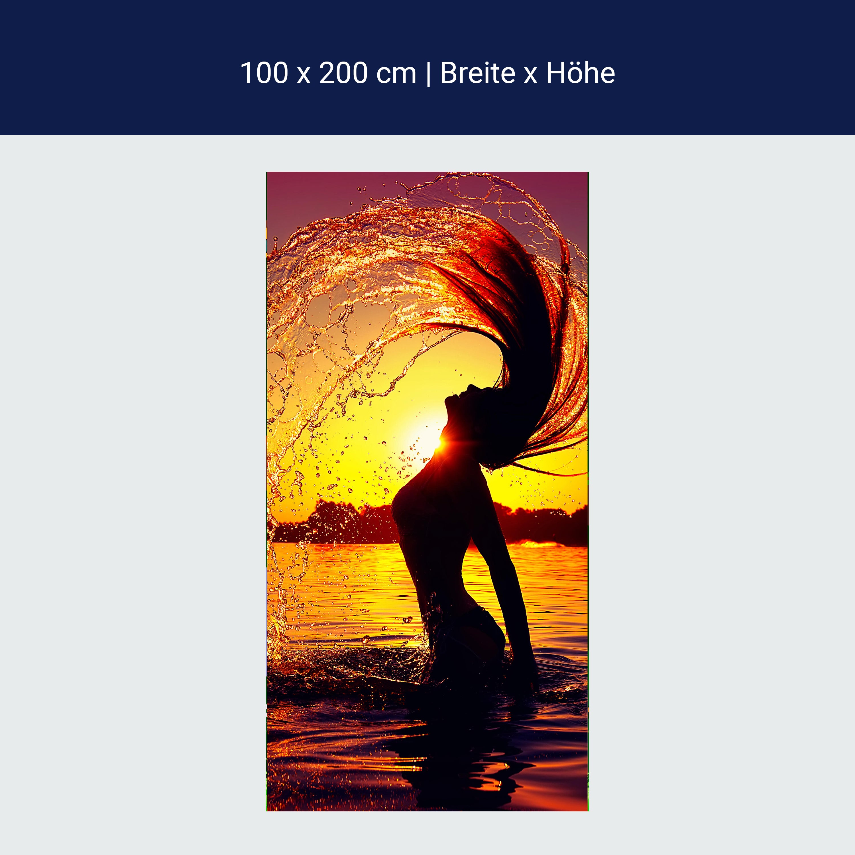 Türtapete Frau Model Sonnenuntergang Meer M1413 Türtapete Frau Model Sonnenuntergang Meer M1413