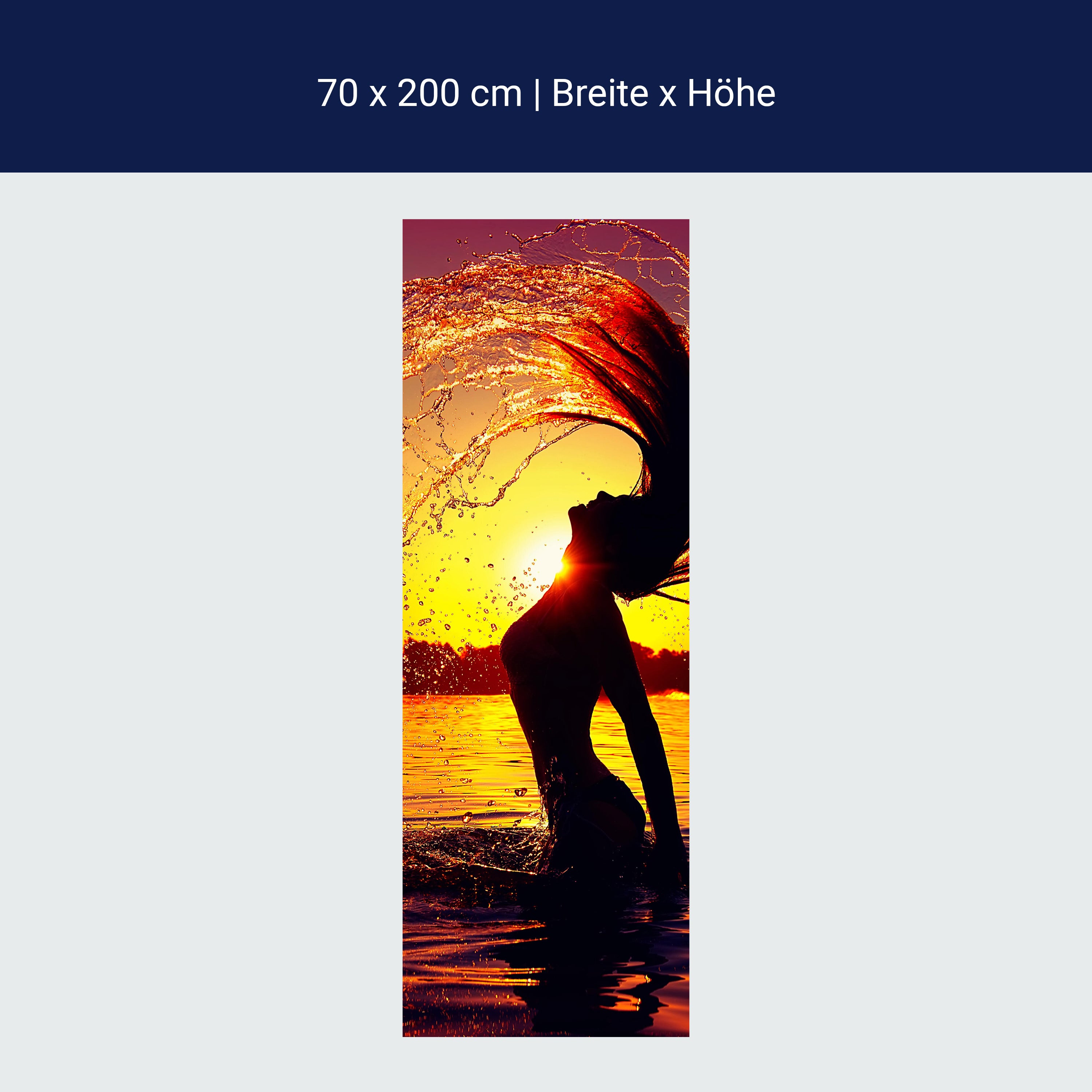 Türtapete Frau Model Sonnenuntergang Meer M1413 Türtapete Frau Model Sonnenuntergang Meer M1413