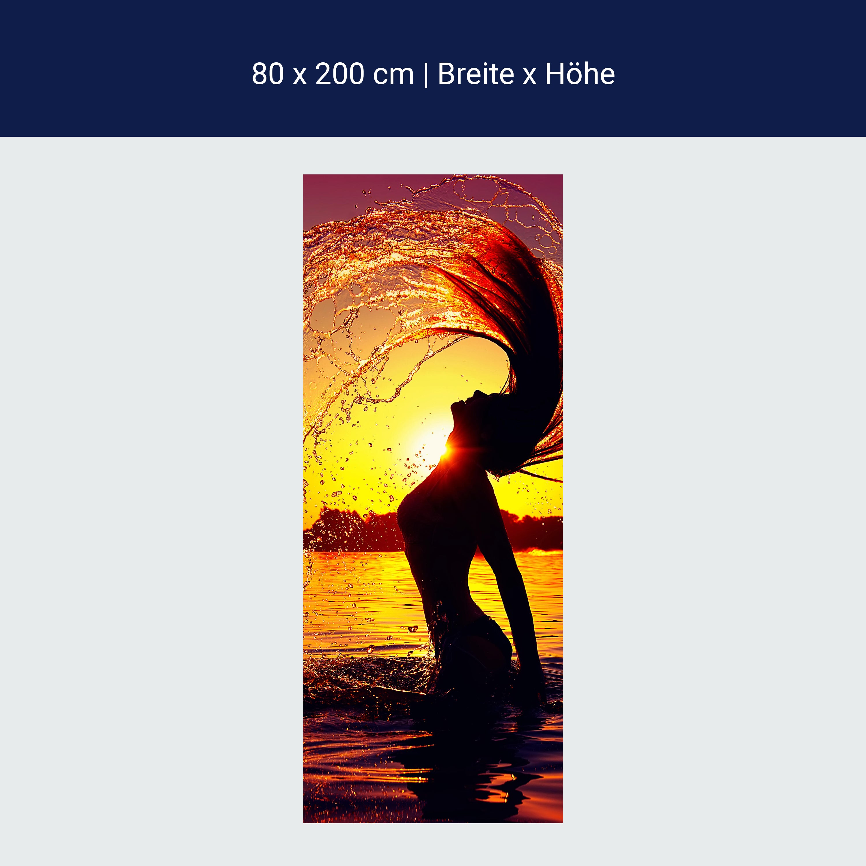 Türtapete Frau Model Sonnenuntergang Meer M1413 Türtapete Frau Model Sonnenuntergang Meer M1413