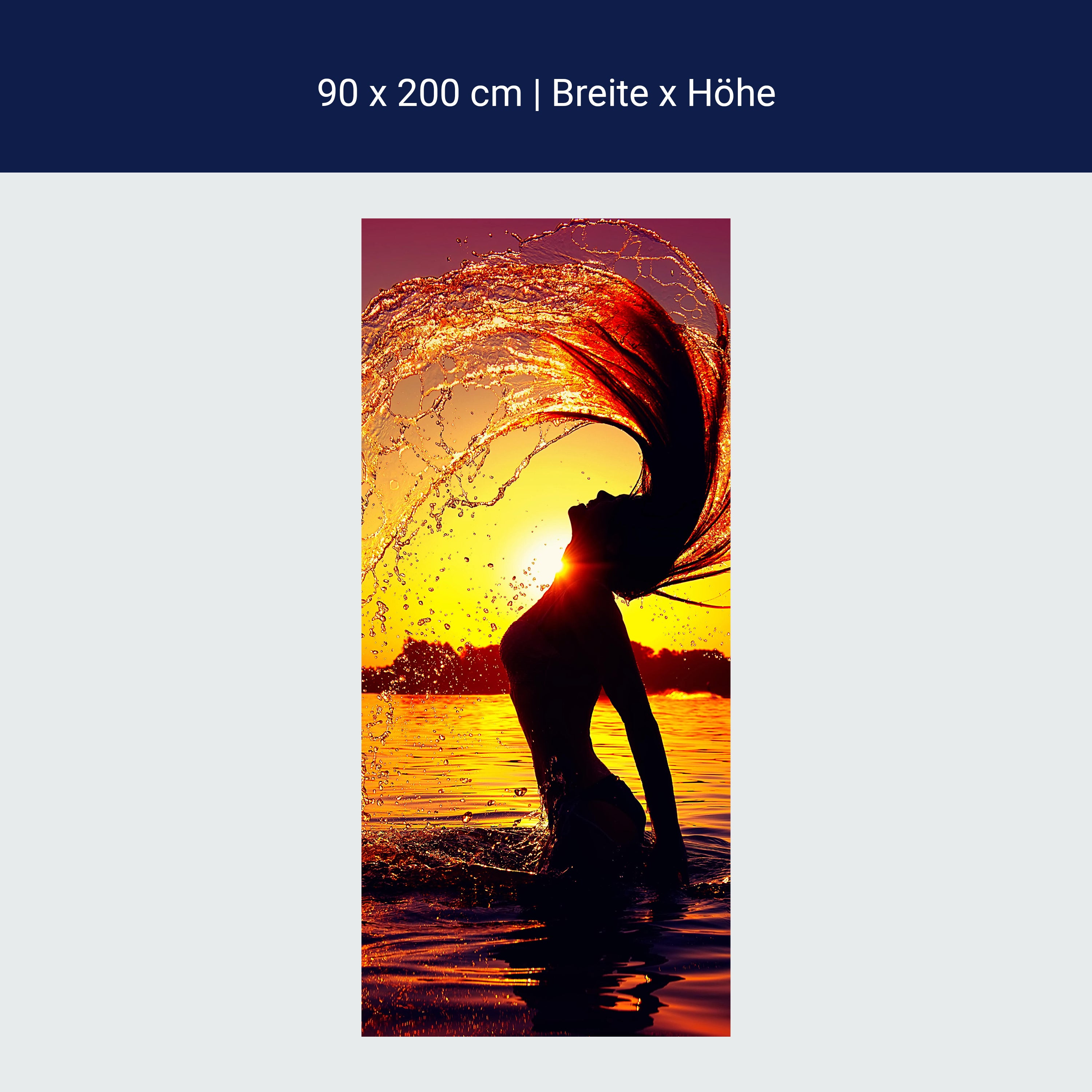 Türtapete Frau Model Sonnenuntergang Meer M1413 Türtapete Frau Model Sonnenuntergang Meer M1413