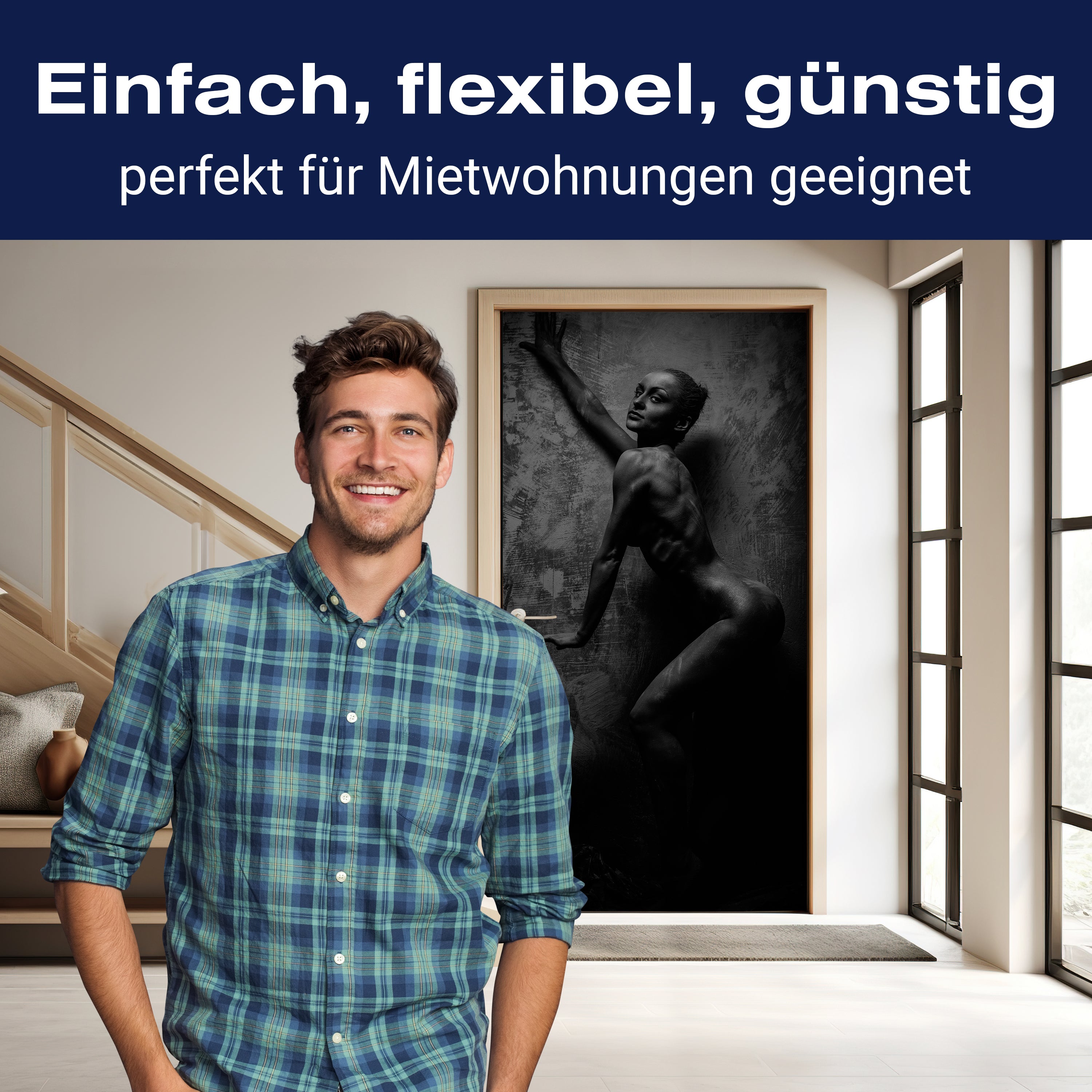 Türtapete Frau Model Beton Body Arts M1414 - Bild 3 Türtapete Frau Model Beton Body Arts M1414 - Bild 3