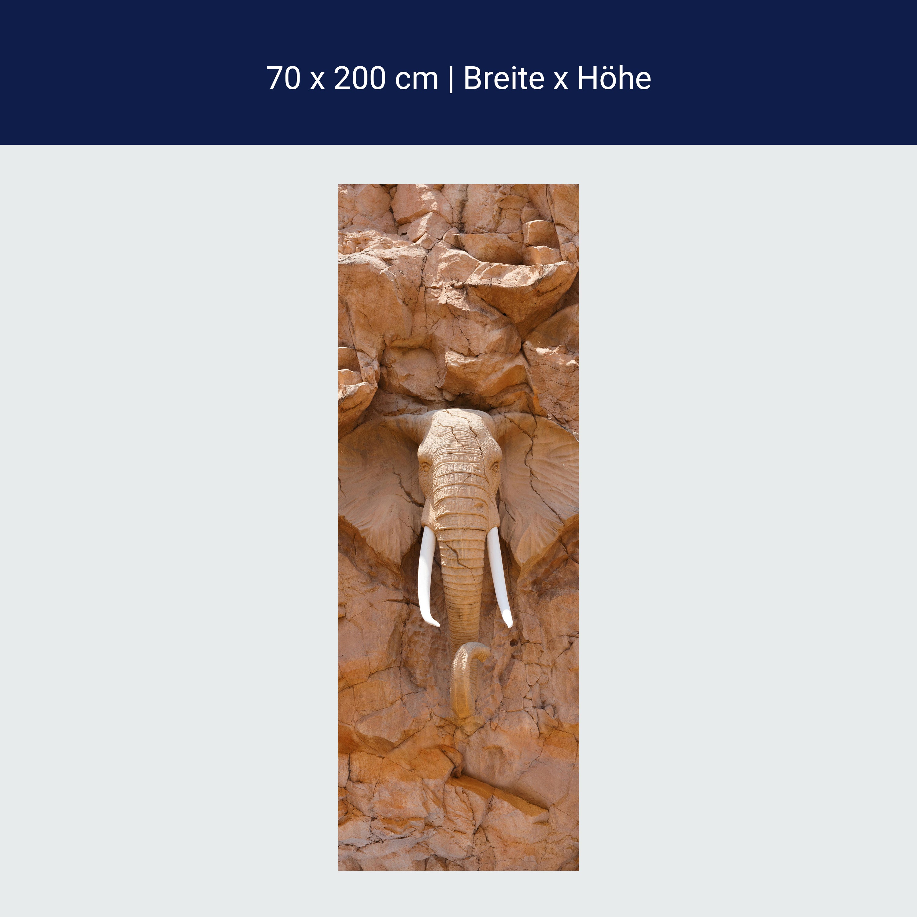 Türtapete Elefant, Stein, Wand M1419 Türtapete Elefant, Stein, Wand M1419