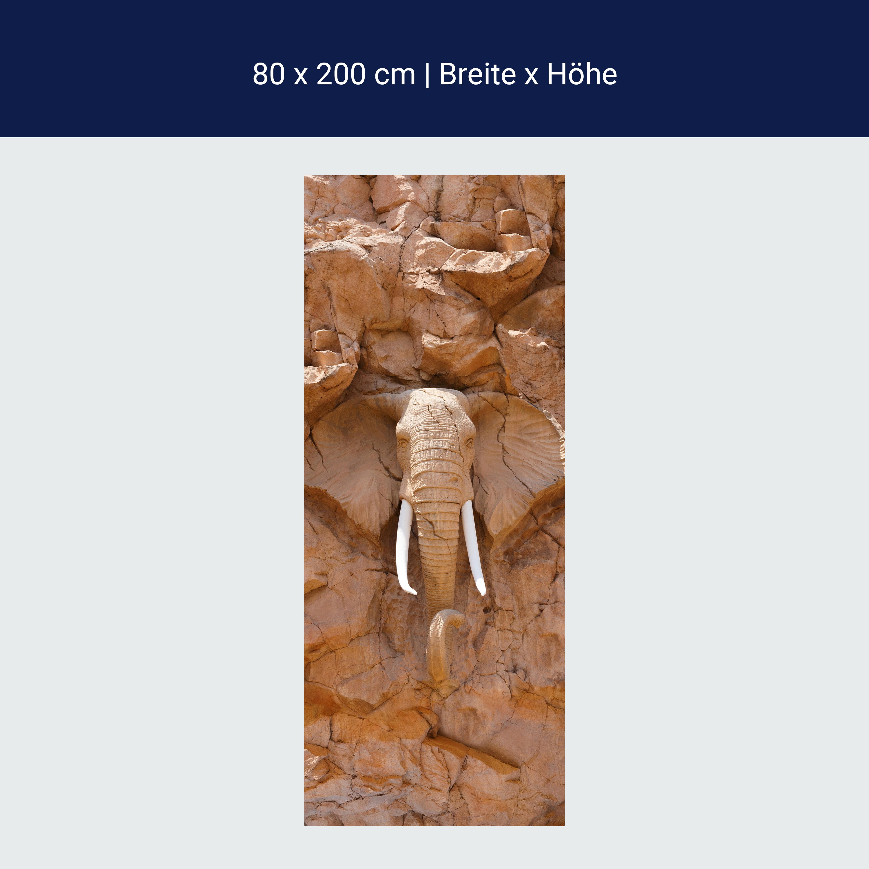 Türtapete Elefant, Stein, Wand M1419 Türtapete Elefant, Stein, Wand M1419