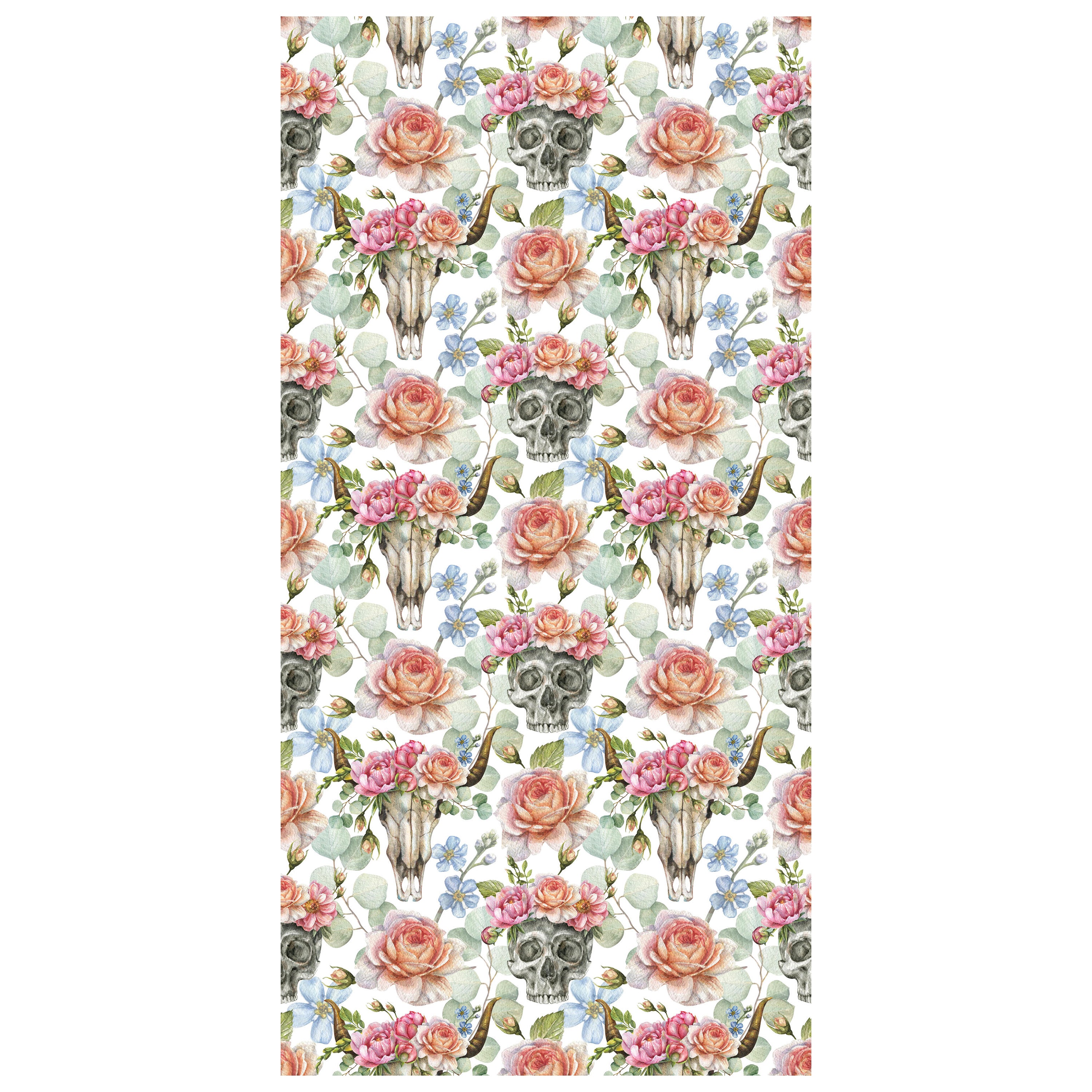Türtapete Totenkopf, Rosen, Bulle M1420 - Bild 2 Türtapete Totenkopf, Rosen, Bulle M1420 - Bild 2
