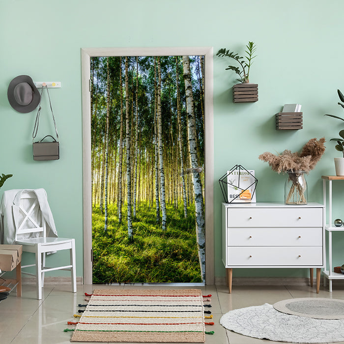 Türtapete Wald, Birken, Wiese, Bäume M1424 - Bild 1 Türtapete Wald, Birken, Wiese, Bäume M1424 - Bild 1