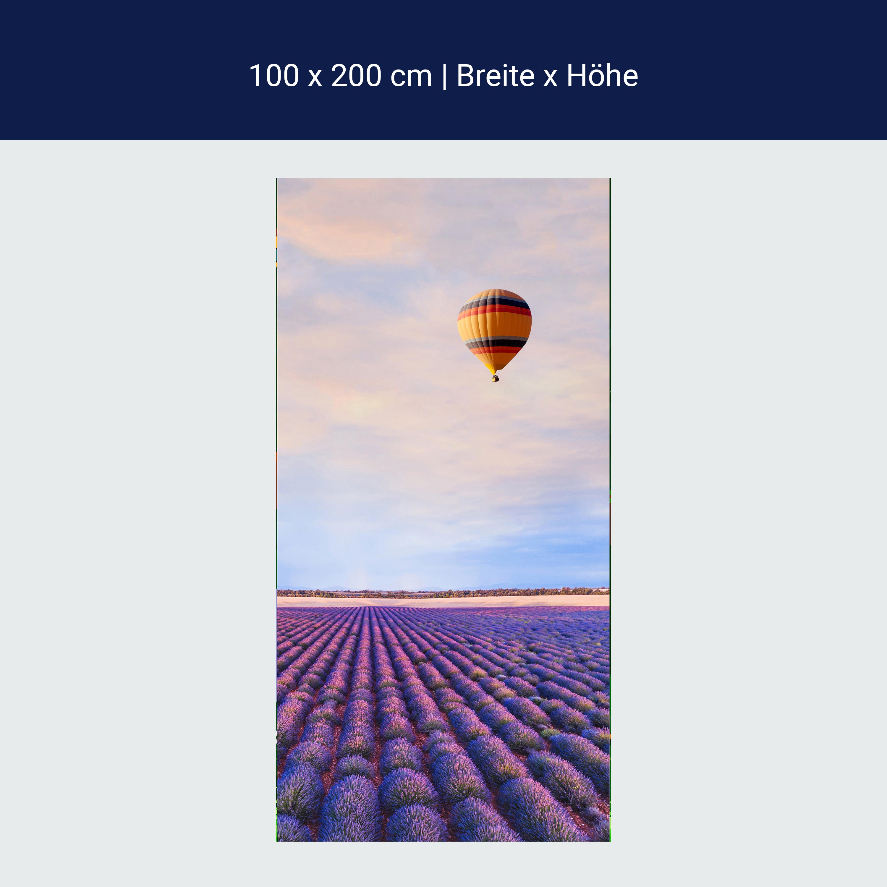 Türtapete Lavendel, Feld, Heißluftballon M1425 Türtapete Lavendel, Feld, Heißluftballon M1425