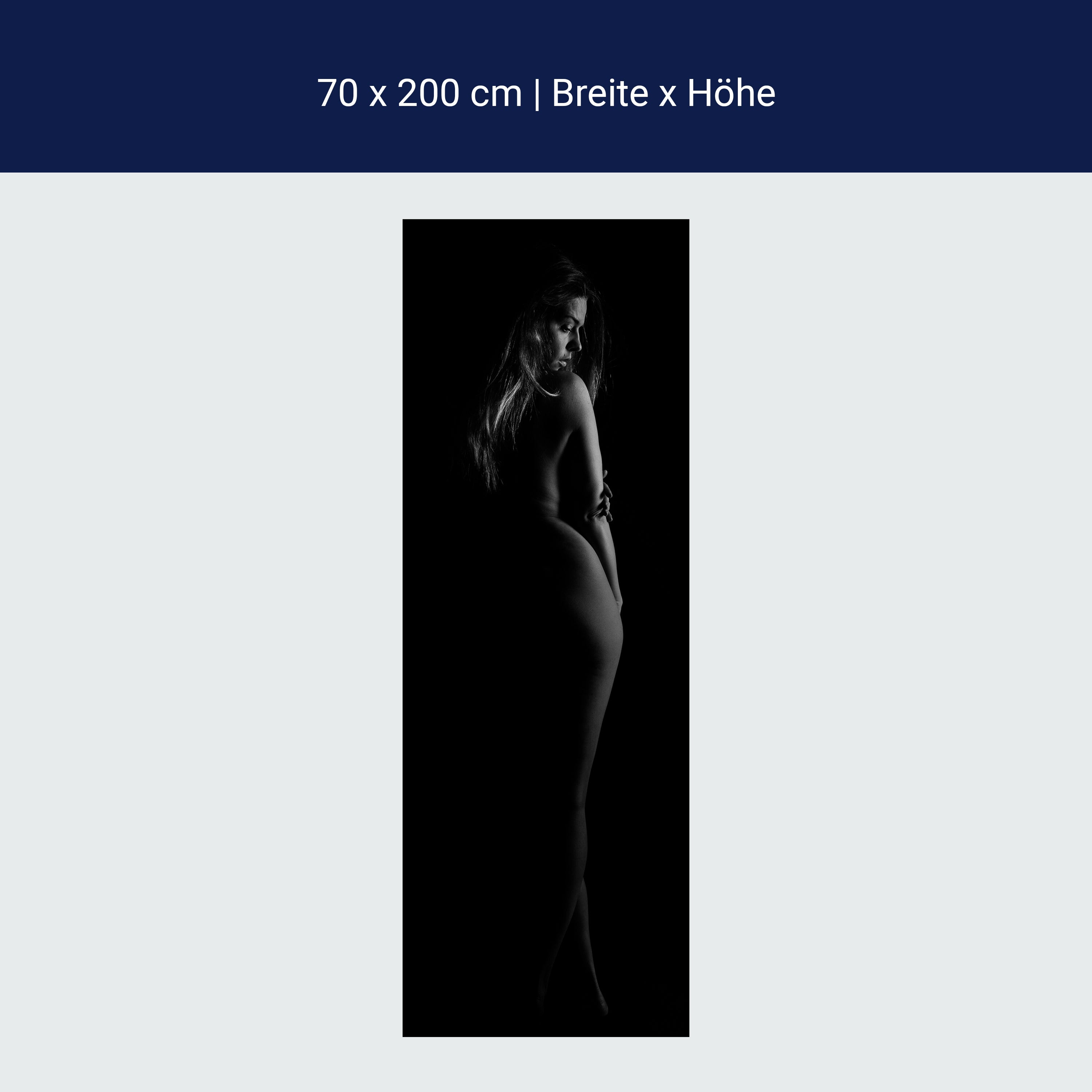 Türtapete Frau, Model, schwarz weiß M1431 Türtapete Frau, Model, schwarz weiß M1431